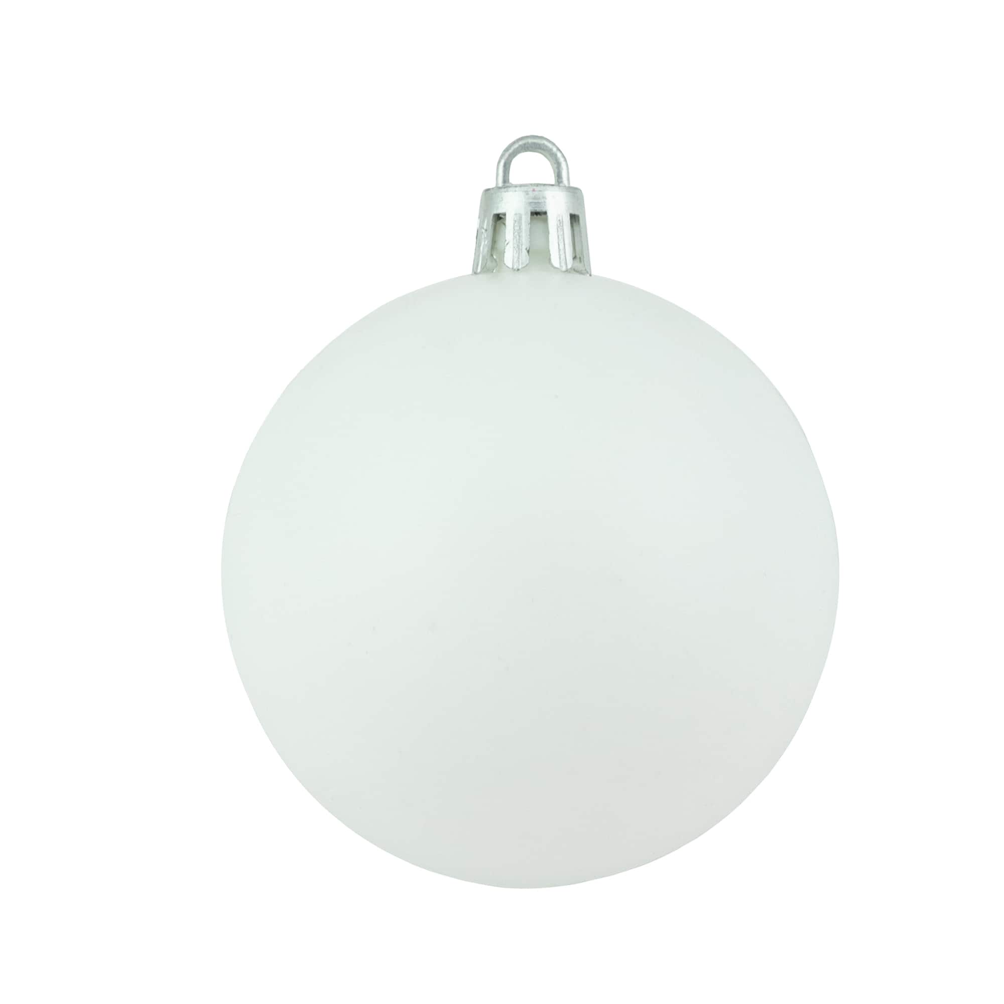 60ct. 2.5" Matte Winter White Shatterproof Ball Ornaments