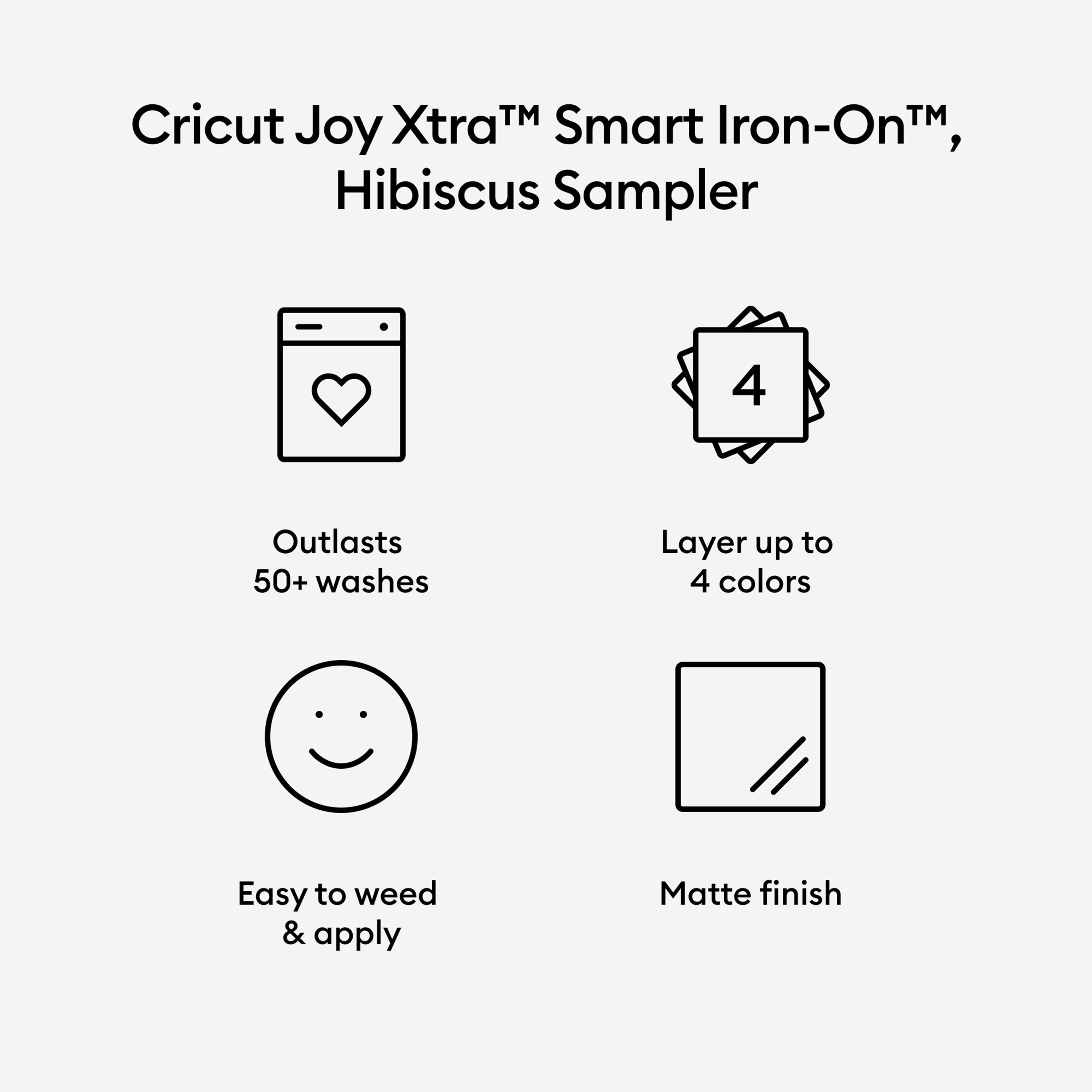 Cricut Joy Xtra&#x2122; Smart Iron-On&#x2122; Hibiscus Sampler, 3ct.