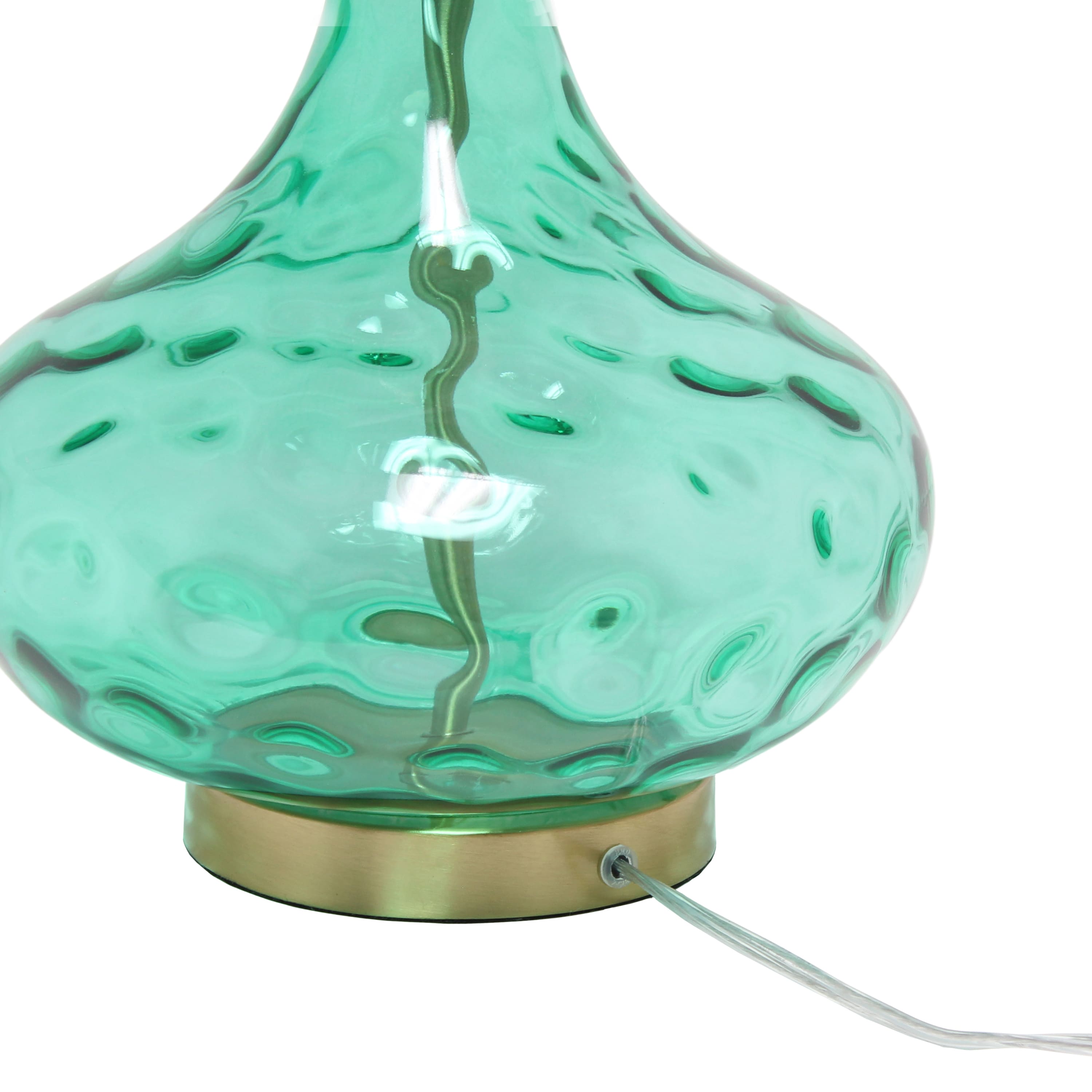 Lalia Home Classix 24&#x22; Seafoam Green Dimpled Glass Table Lamp