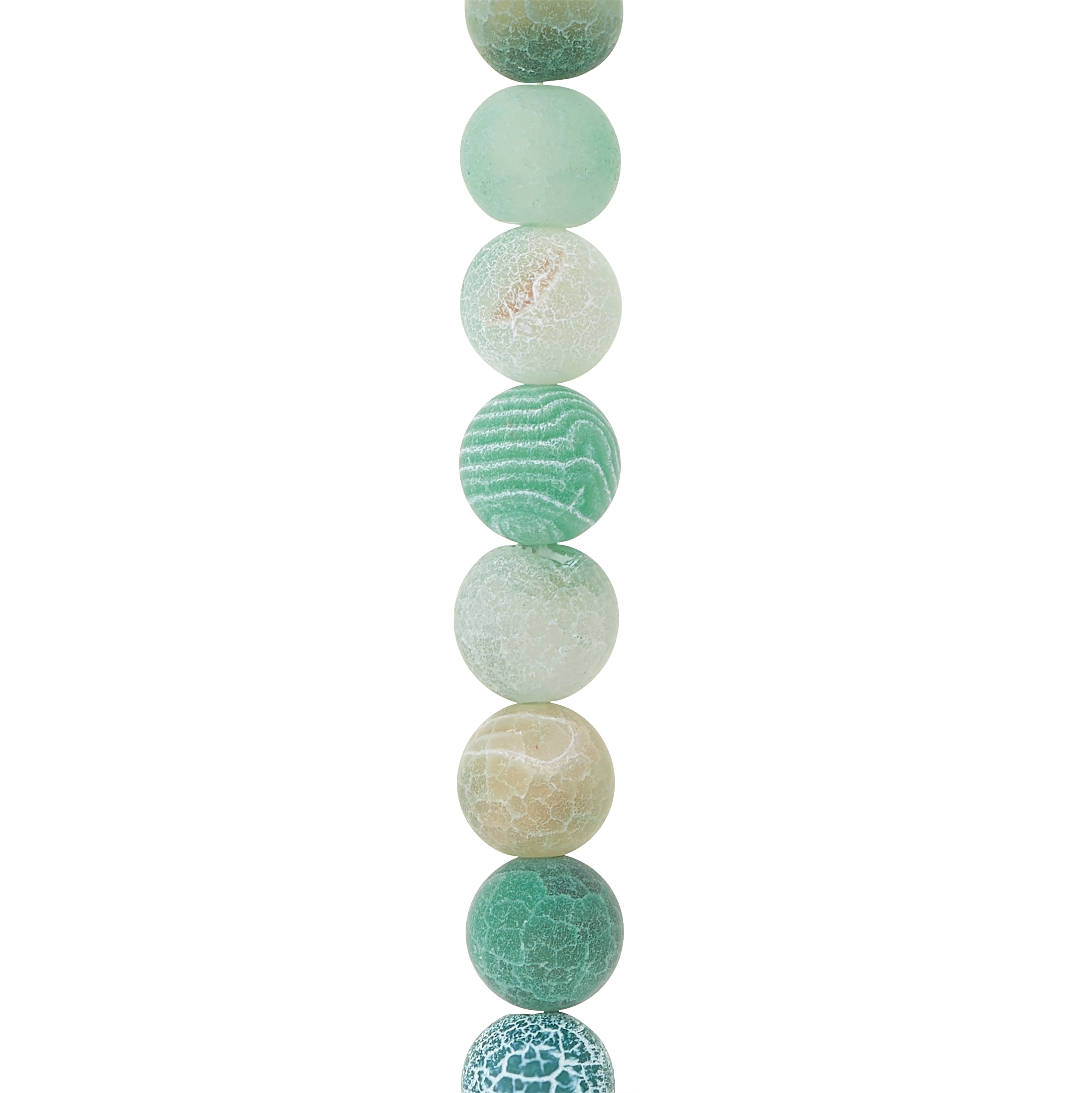 Green Agate Crackle Matte Round Beads, 10mm by Bead Landing™