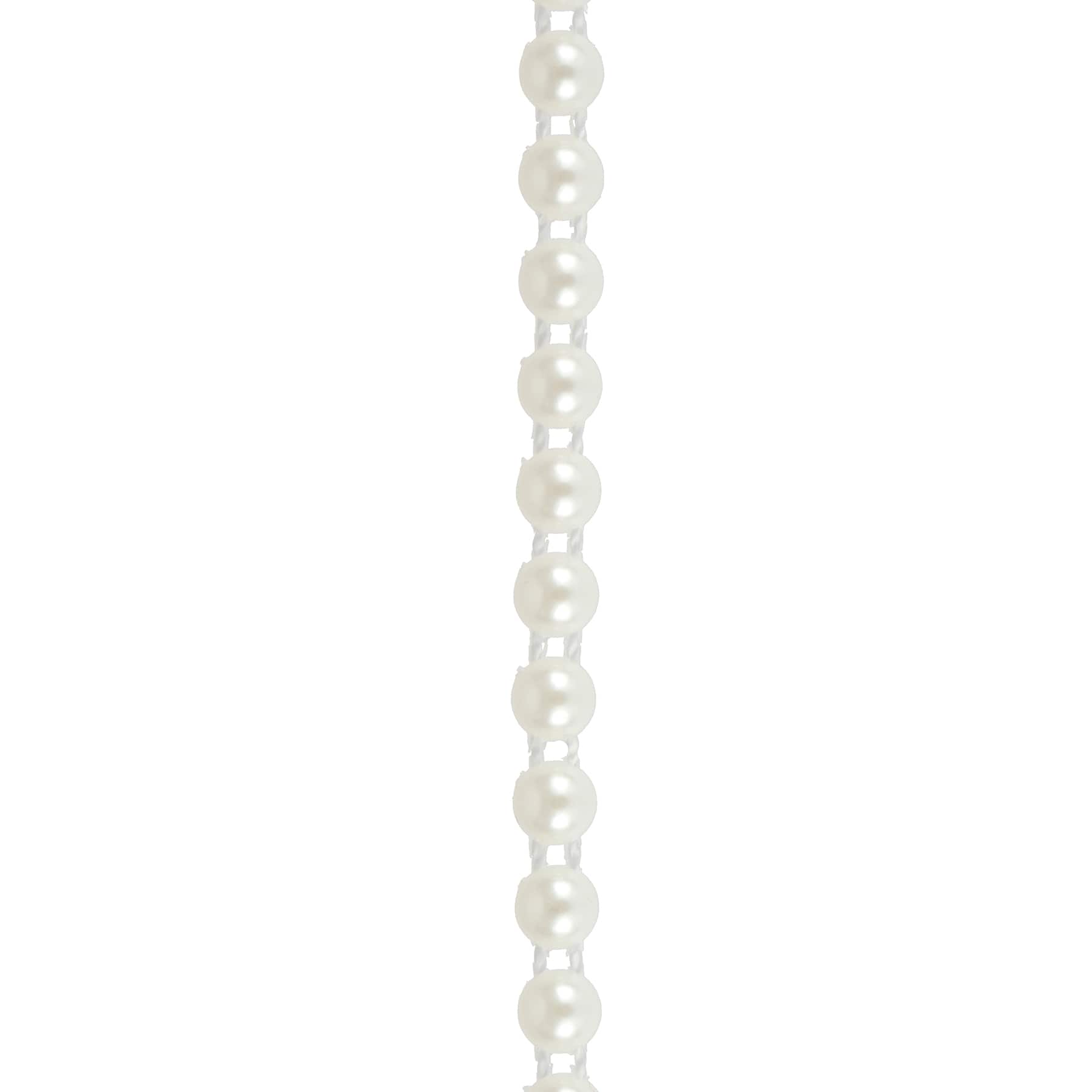 5.8mm Round Flatback Plastic Pearl Bead Garland, 50ft. by Bead Landing&#x2122;