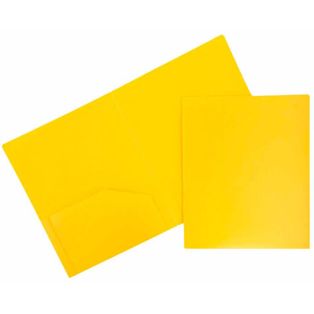 JAM Paper Primary Color Heavy Duty Plastic 2-Pocket School Folders, 6ct.