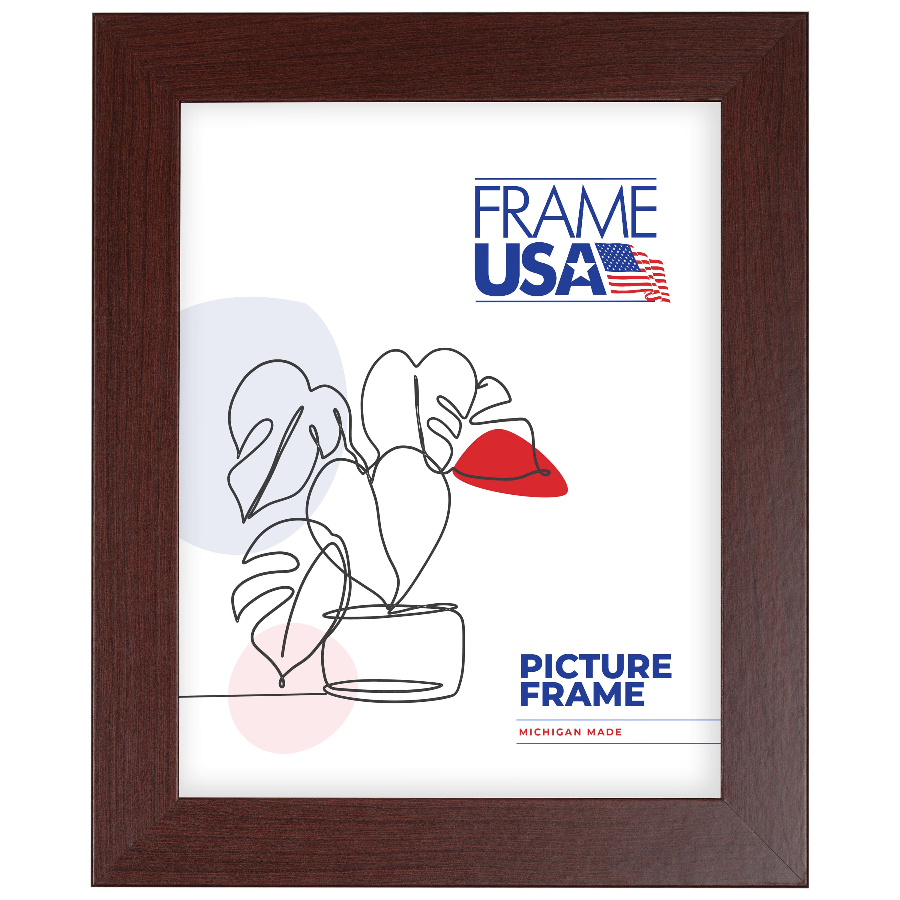 Frame USA Affordable Medium Red Mahogany Single Image Picture Frame