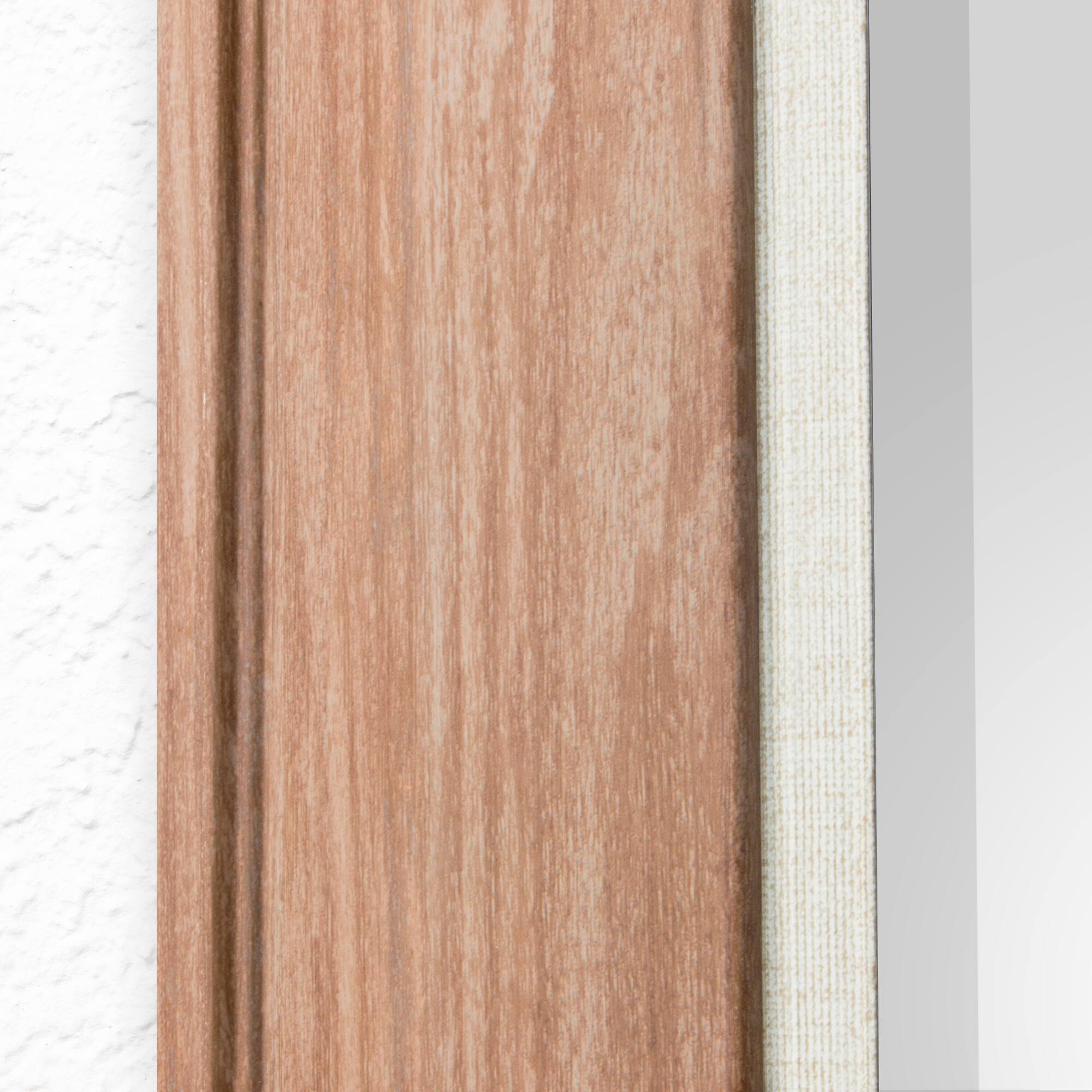 Head West Textured Walnut Mat Framed Beveled Glass Accent Mirror