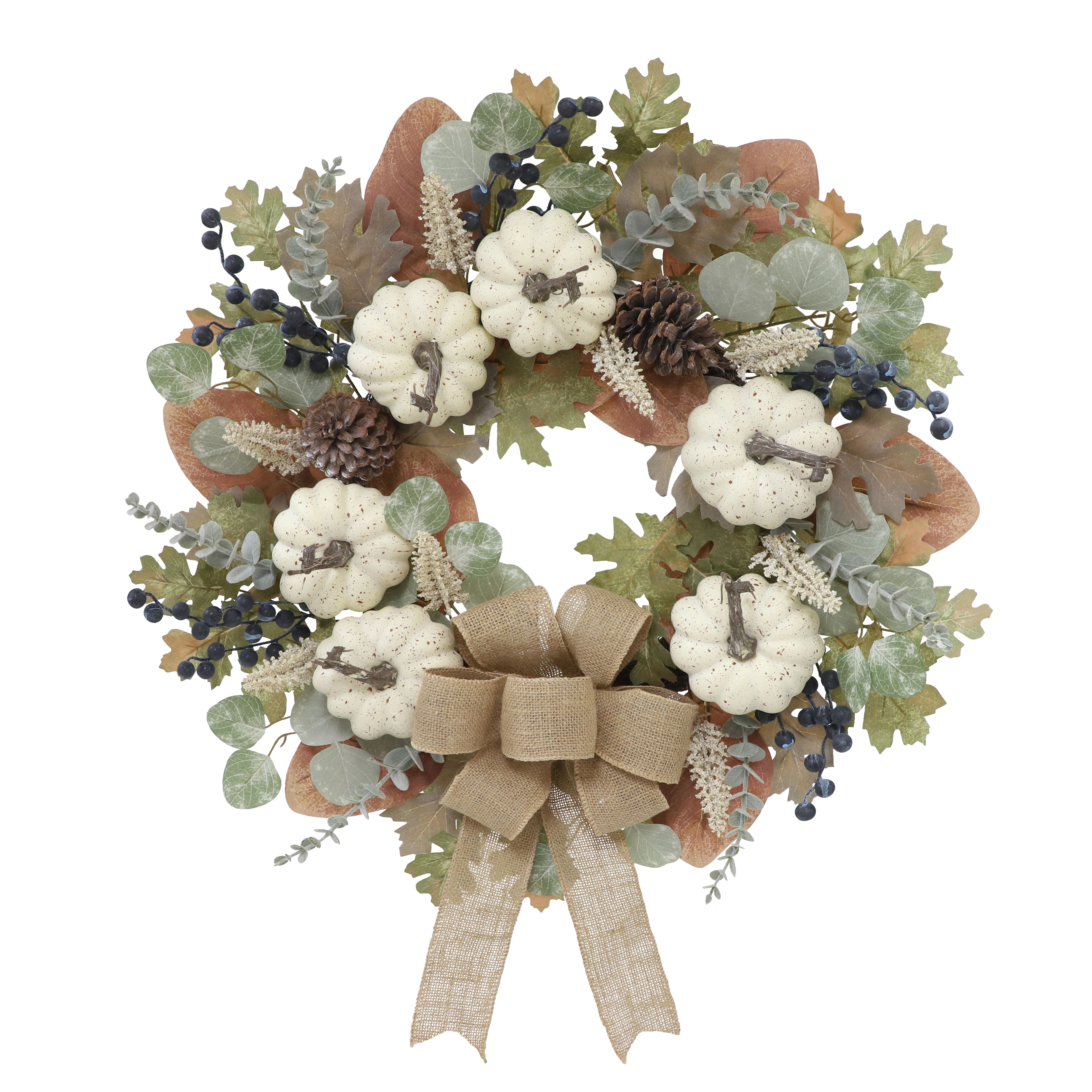 25&#x22; Eucalyptus &#x26; Pumpkin Floral Wreath by Ashland&#xAE;