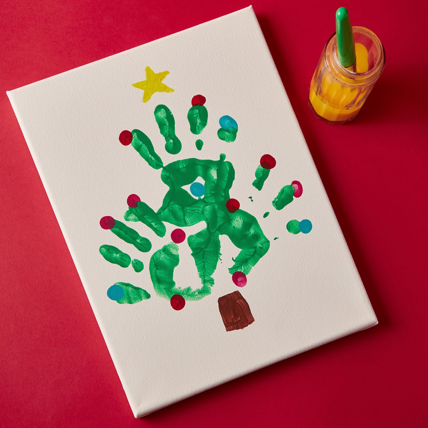 Handprint Christmas Tree Canvas