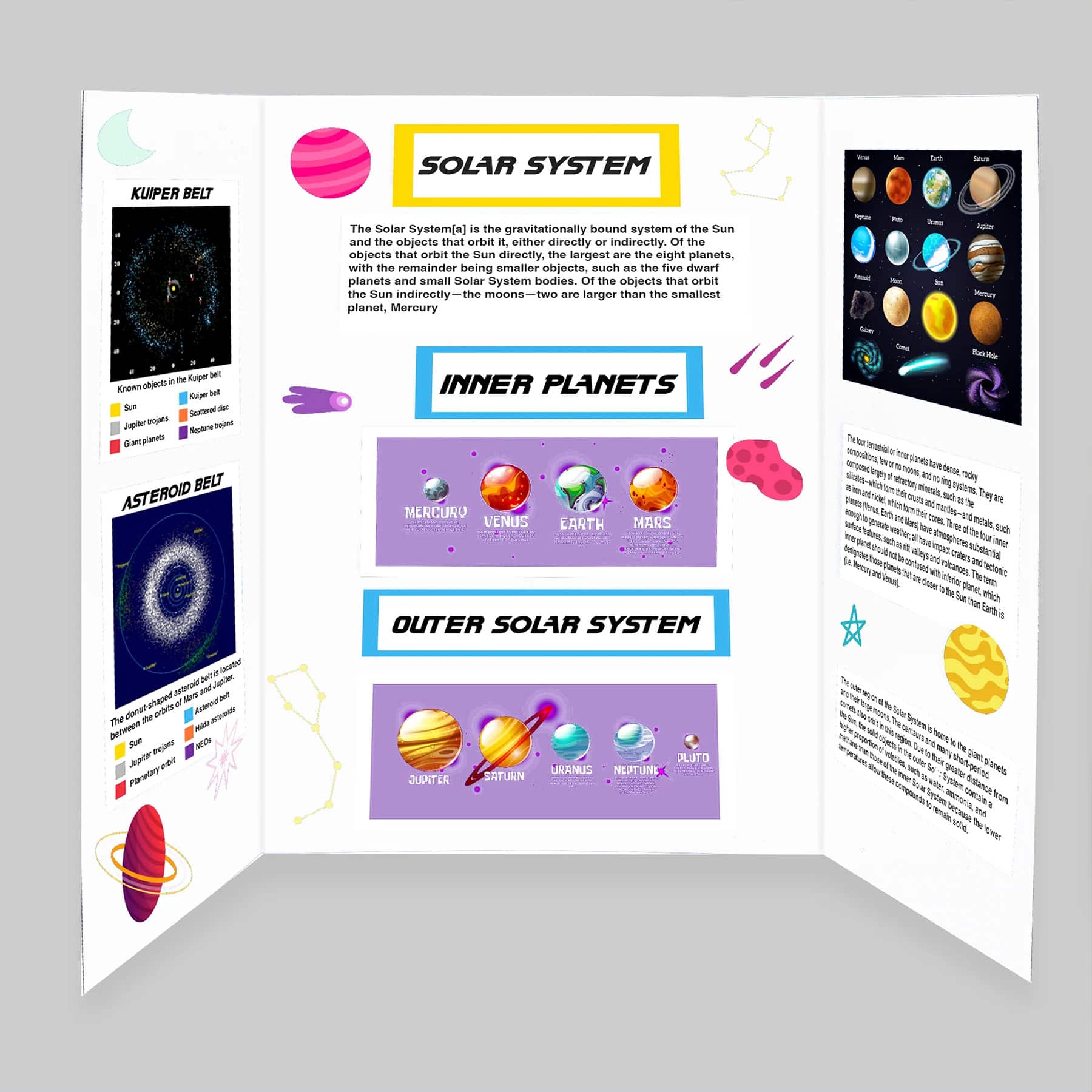 BAZIC Products® 36" x 48" White Tri-Fold Corrugated Presentation Boards, 24ct.