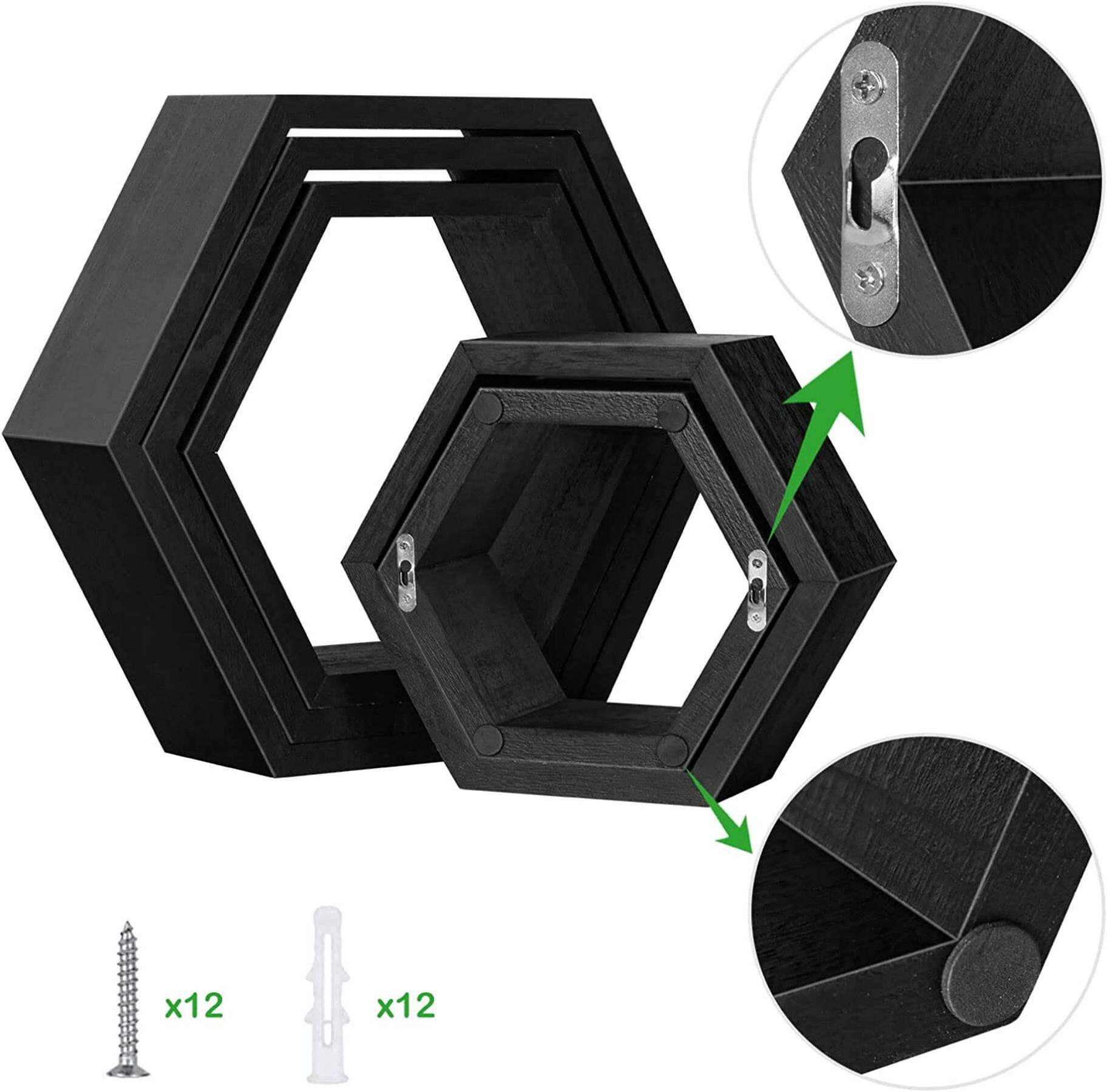 NEX&#x2122; Hexagon Floating Honeycomb Shelves Set