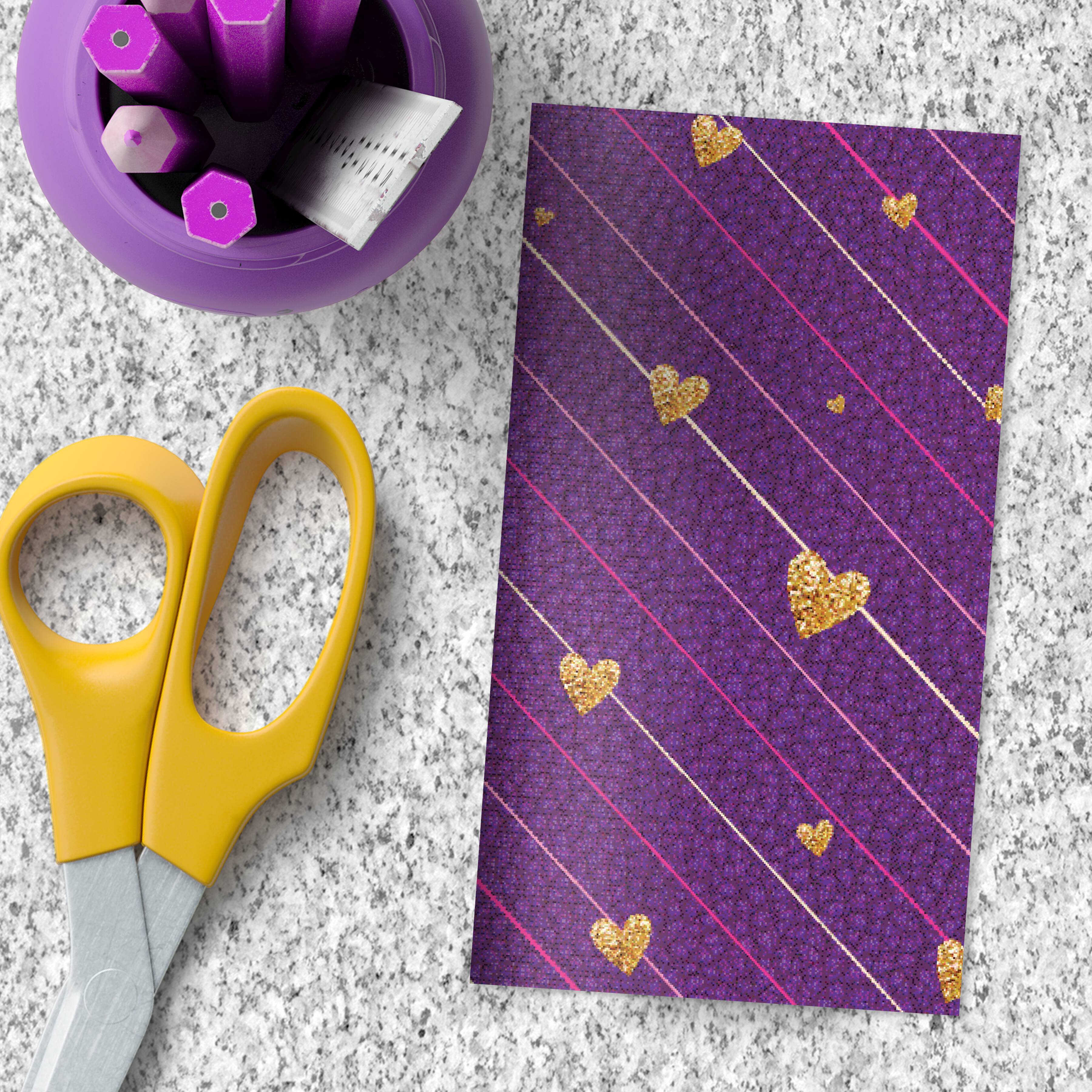 TF Publishing Violet & Gold Hearts Jotter