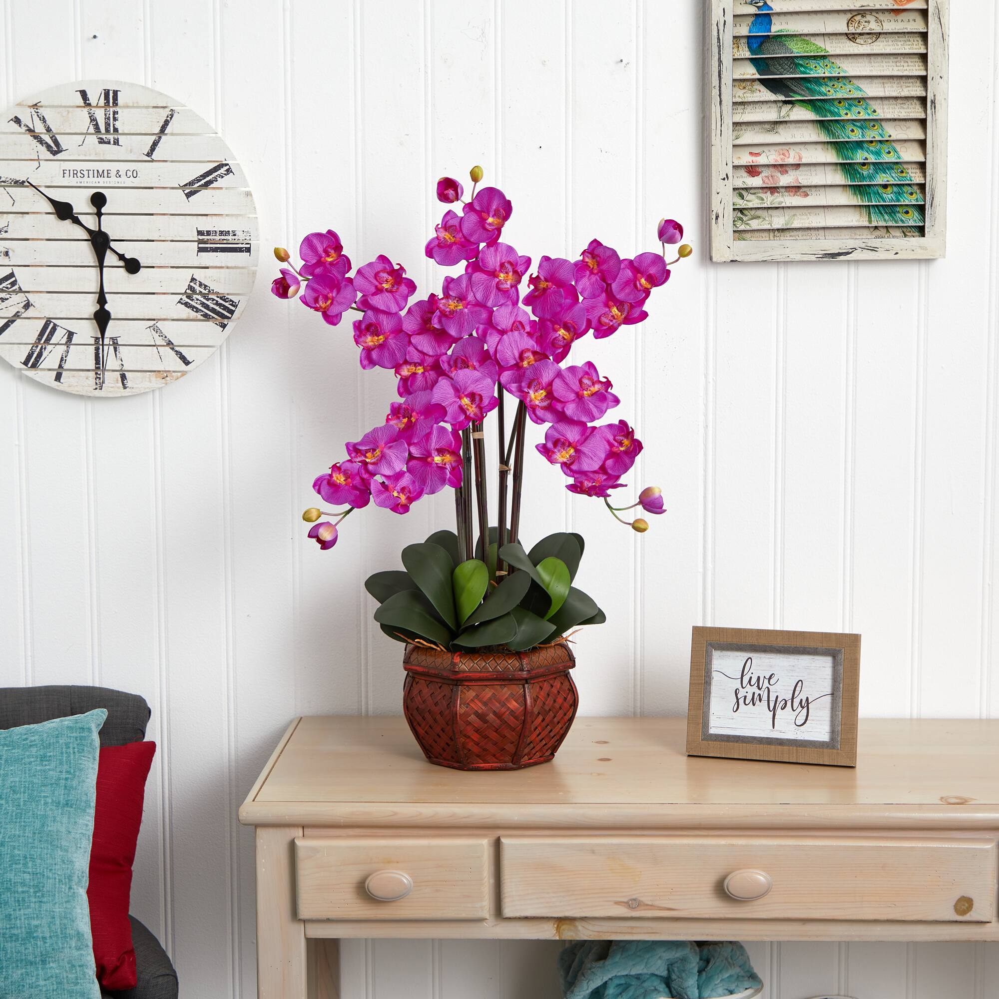 2.5ft. Pink Phalaenopsis Arrangement in Decorative Vase