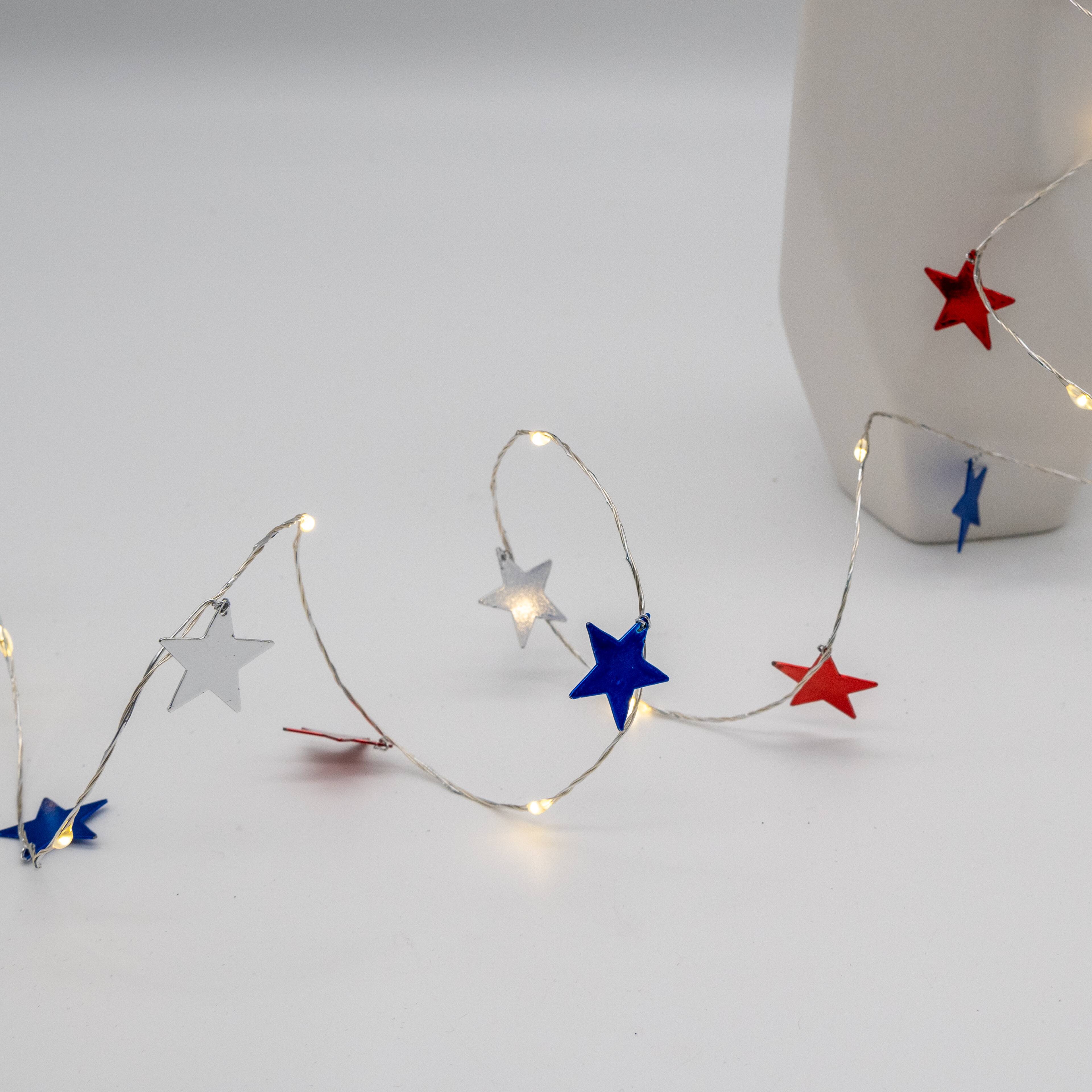 5.6ft. Red, White &#x26; Blue Star Icon Crafting Lights  by Celebrate It&#x2122;