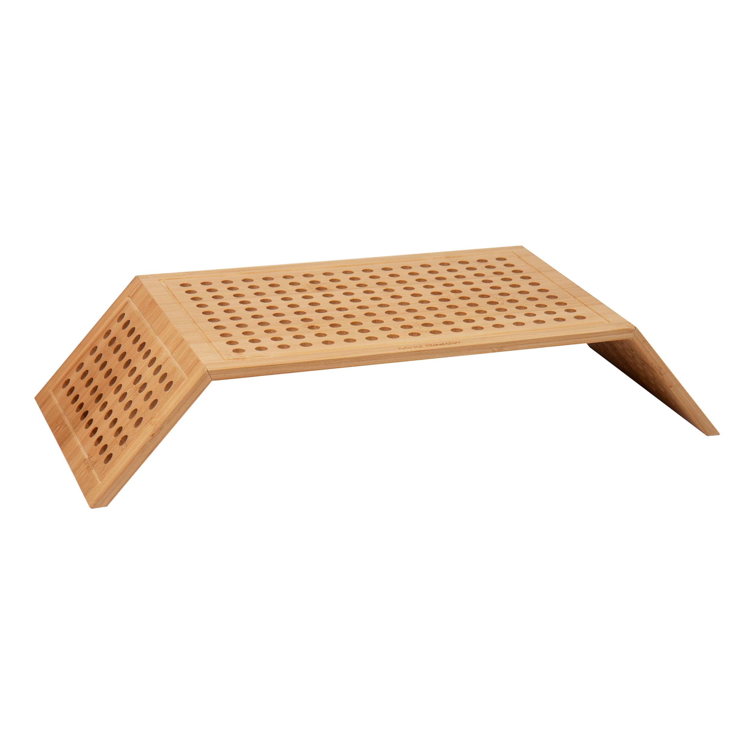 Mind Reader Lattice Collection Brown Rayon from Bamboo Foldable Monitor Stand