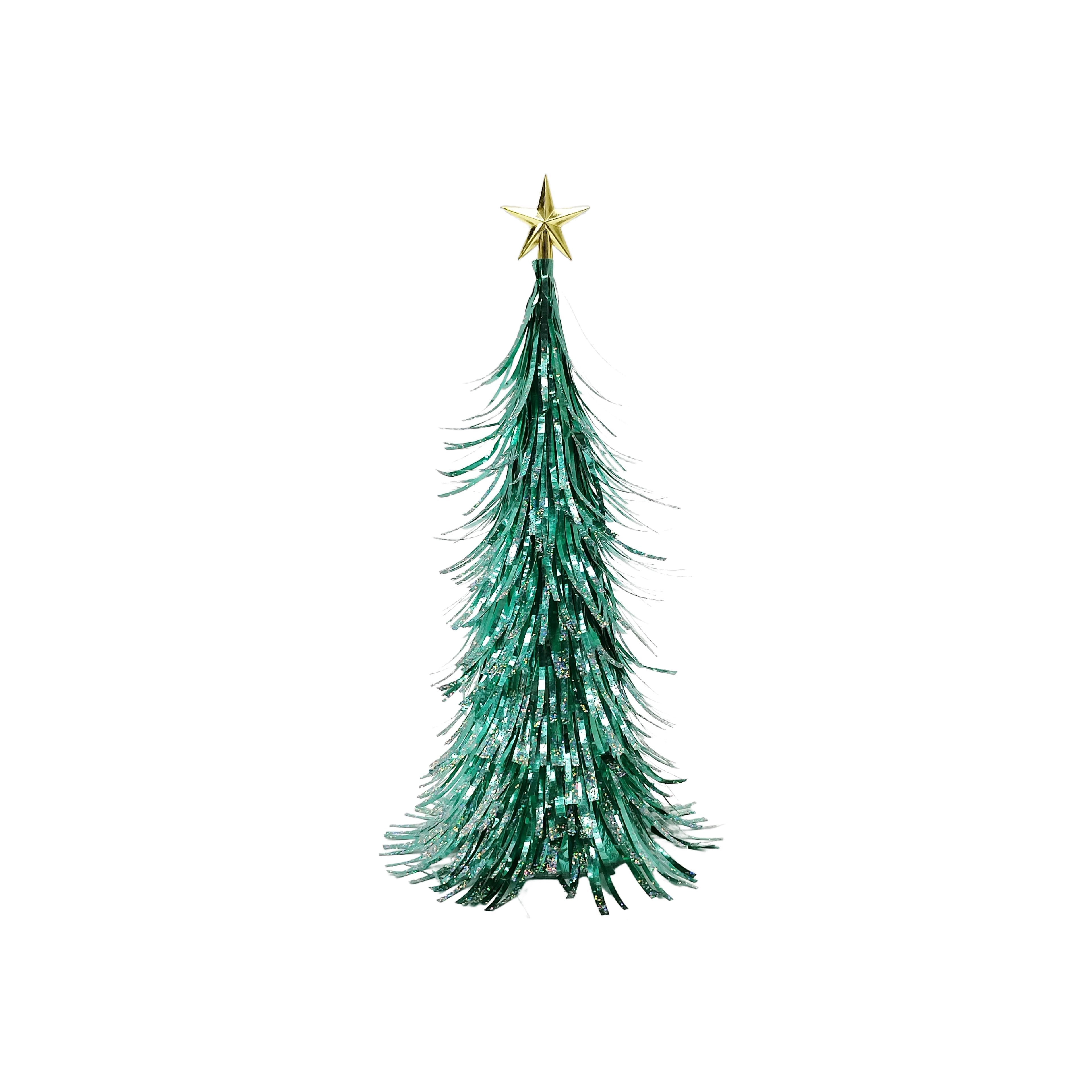 13.75&#x22; Tinsel Christmas Cone Tree Tabletop D&#xE9;cor by Ashland&#xAE;