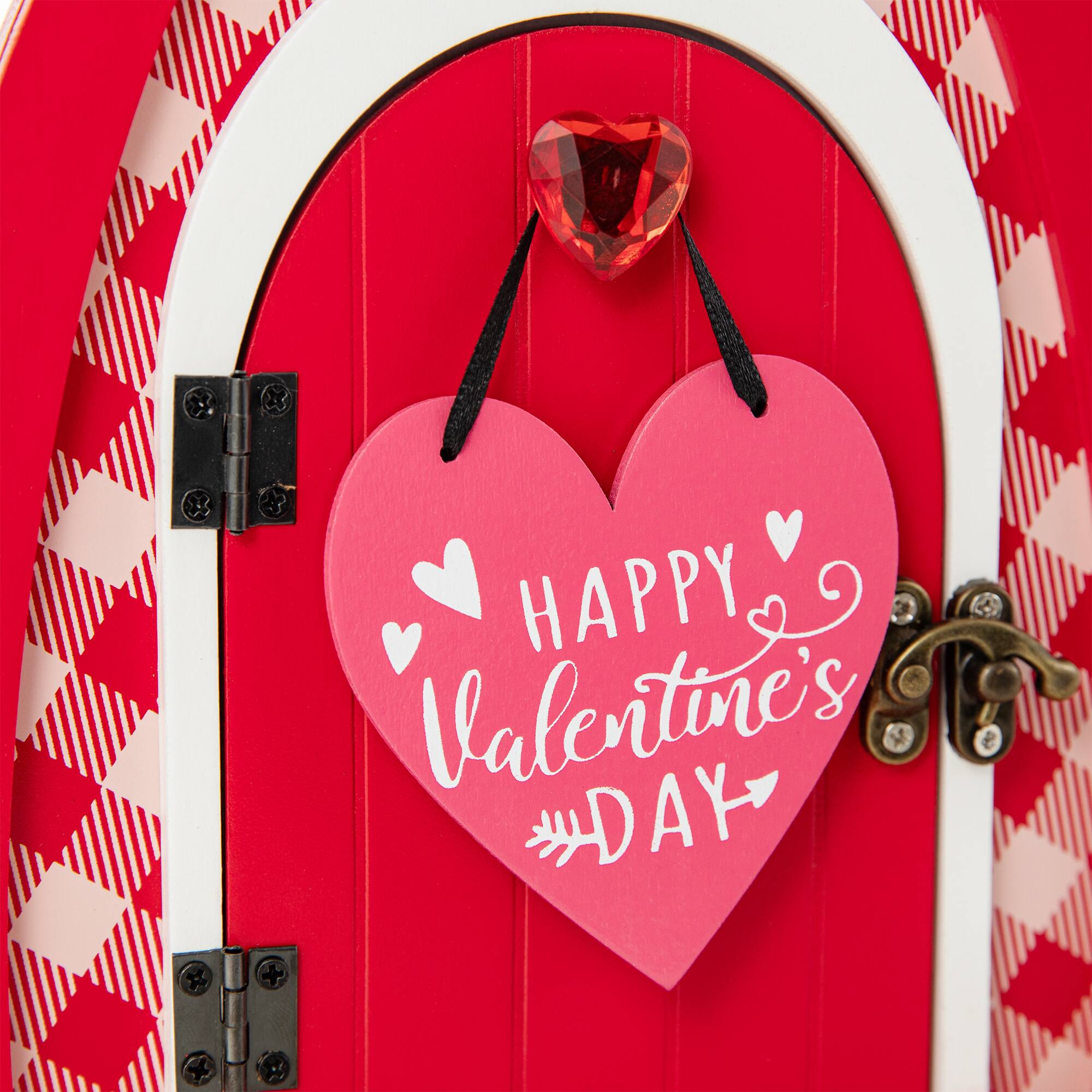 Glitzhome® 8.5" Valentine's Wooden Door-Shaped Photo Frame Table Décor