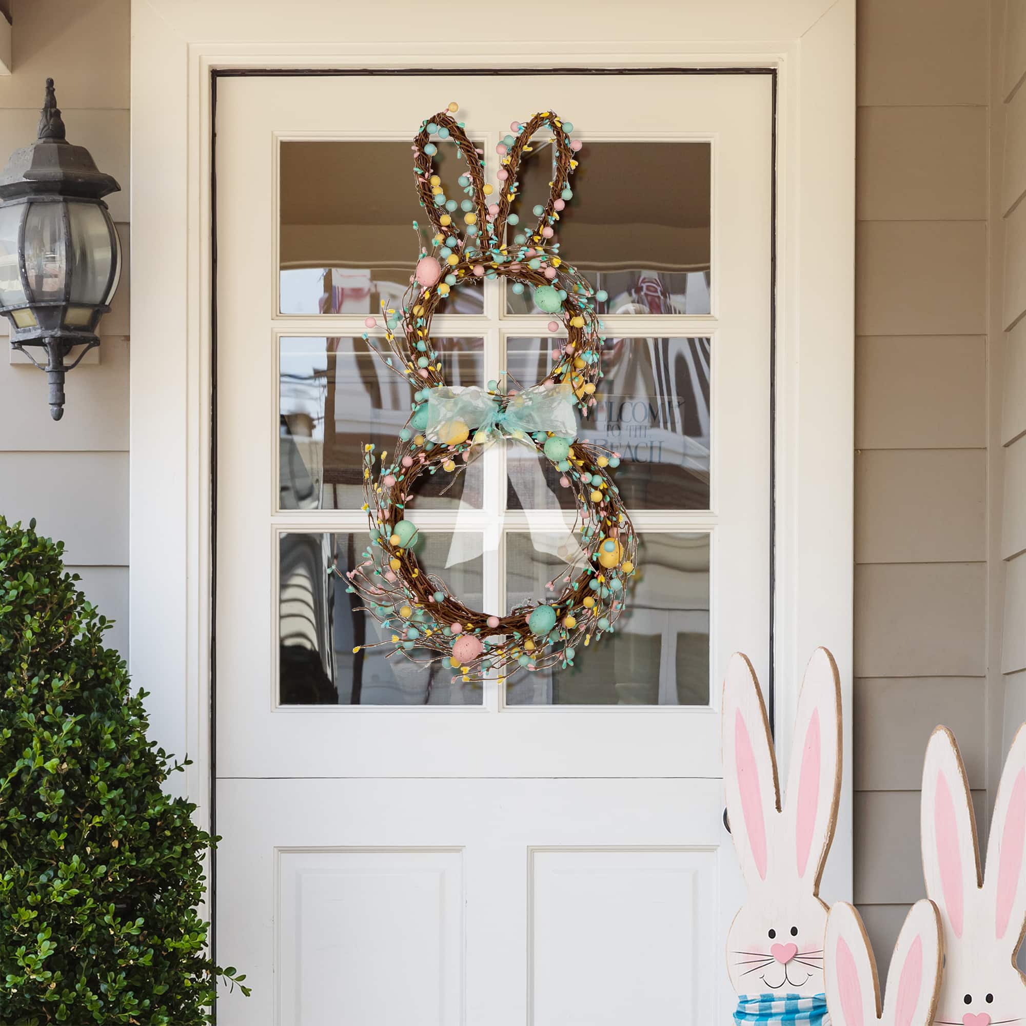 Glitzhome&#xAE; 24.5&#x22; Easter Bunny Wreath