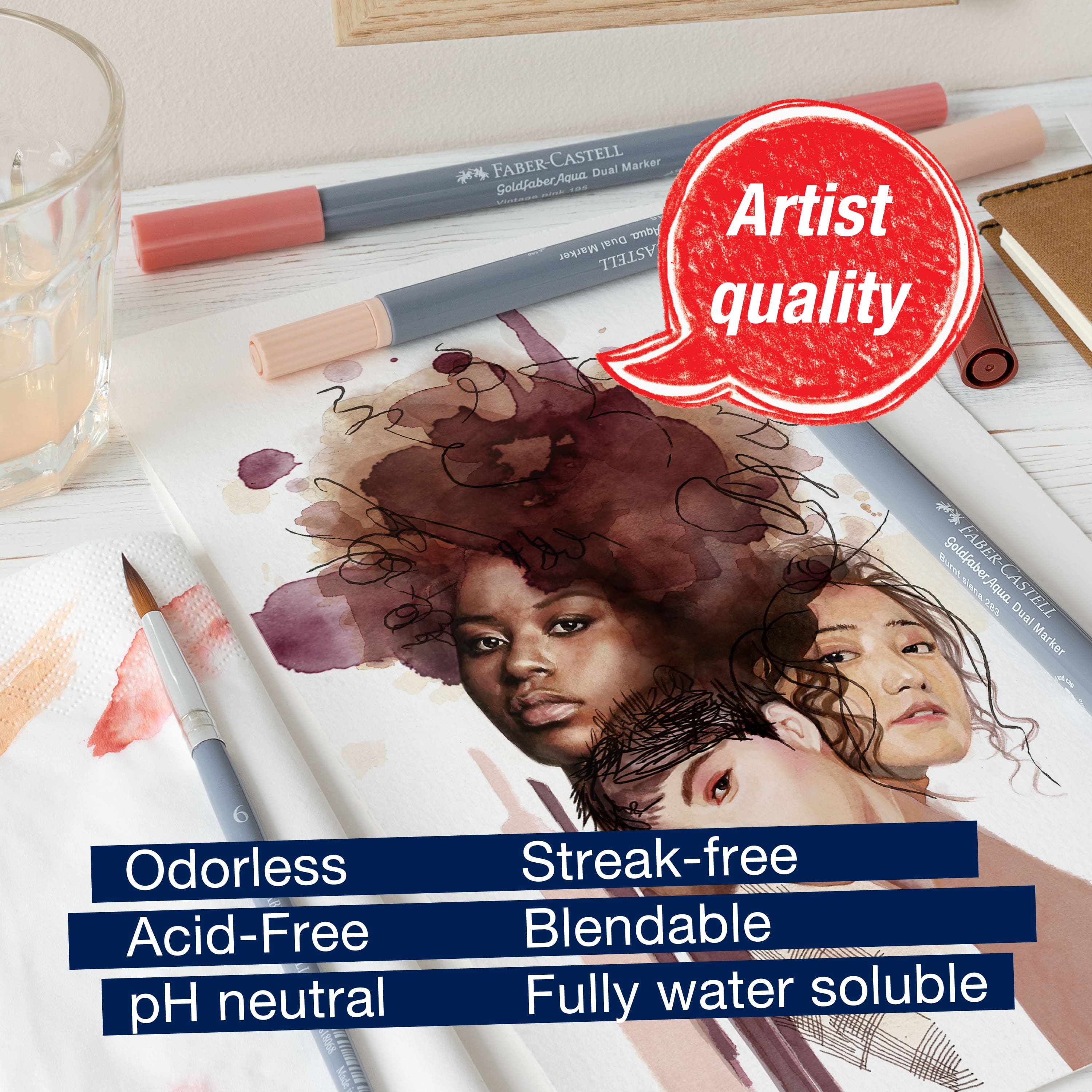 Faber-Castell&#xAE; Goldfaber Aqua Portrait Dual-Tip Marker Set