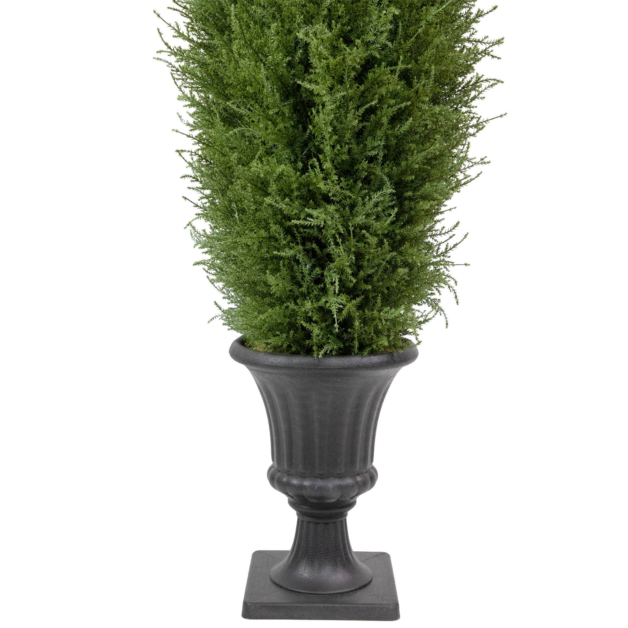 5ft. Unlit Artificial Cedar Pine Arborvitae Tree in Urn Style Pot