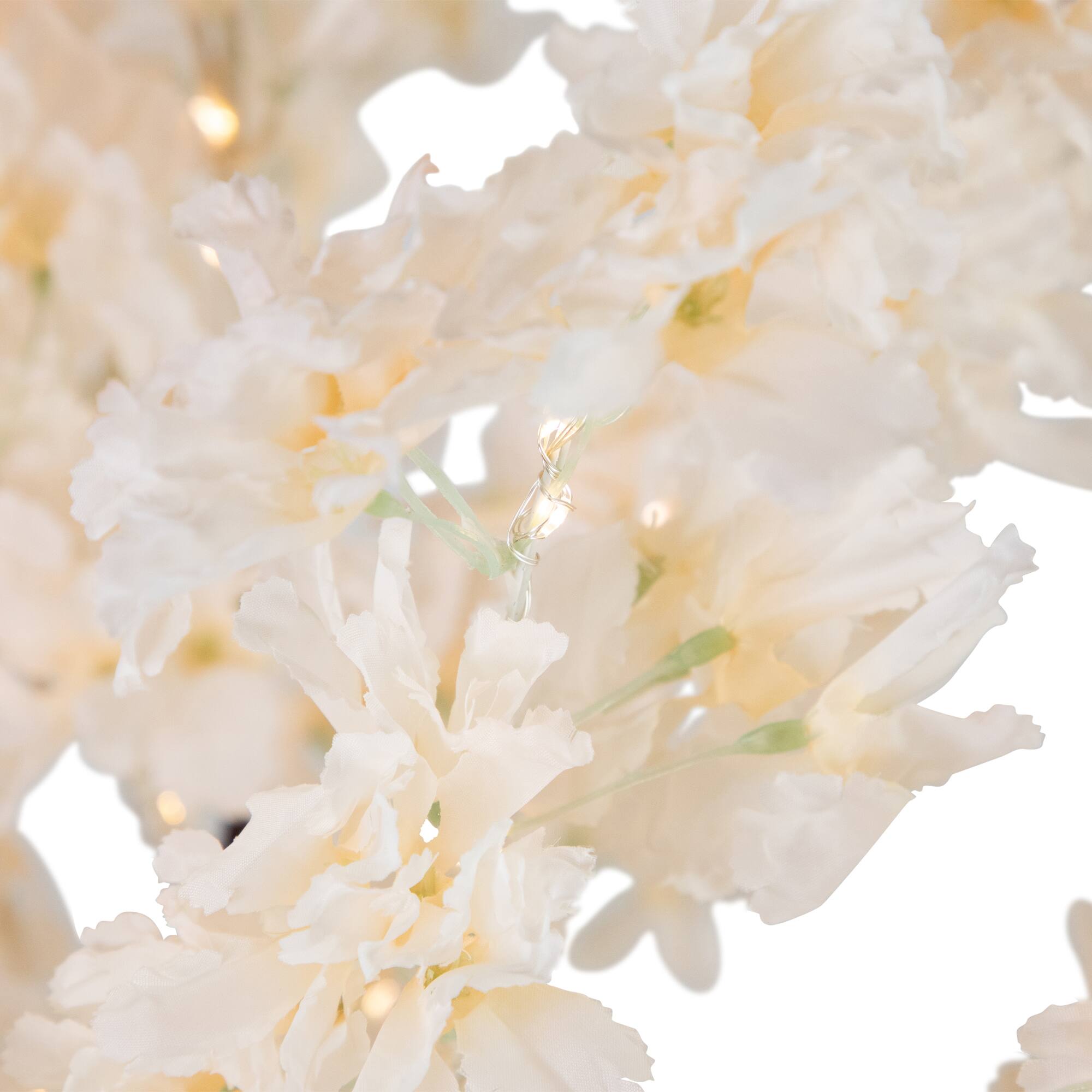 6ft. Pre-Lit White Floral Artificial Christmas Tree, Warm White LED Lights