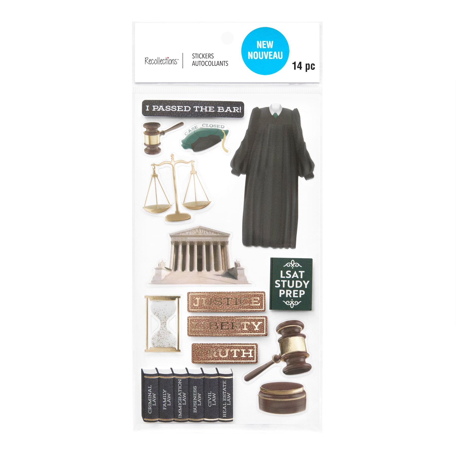 12 Pack: Law School Dimensional Stickers by Recollections™