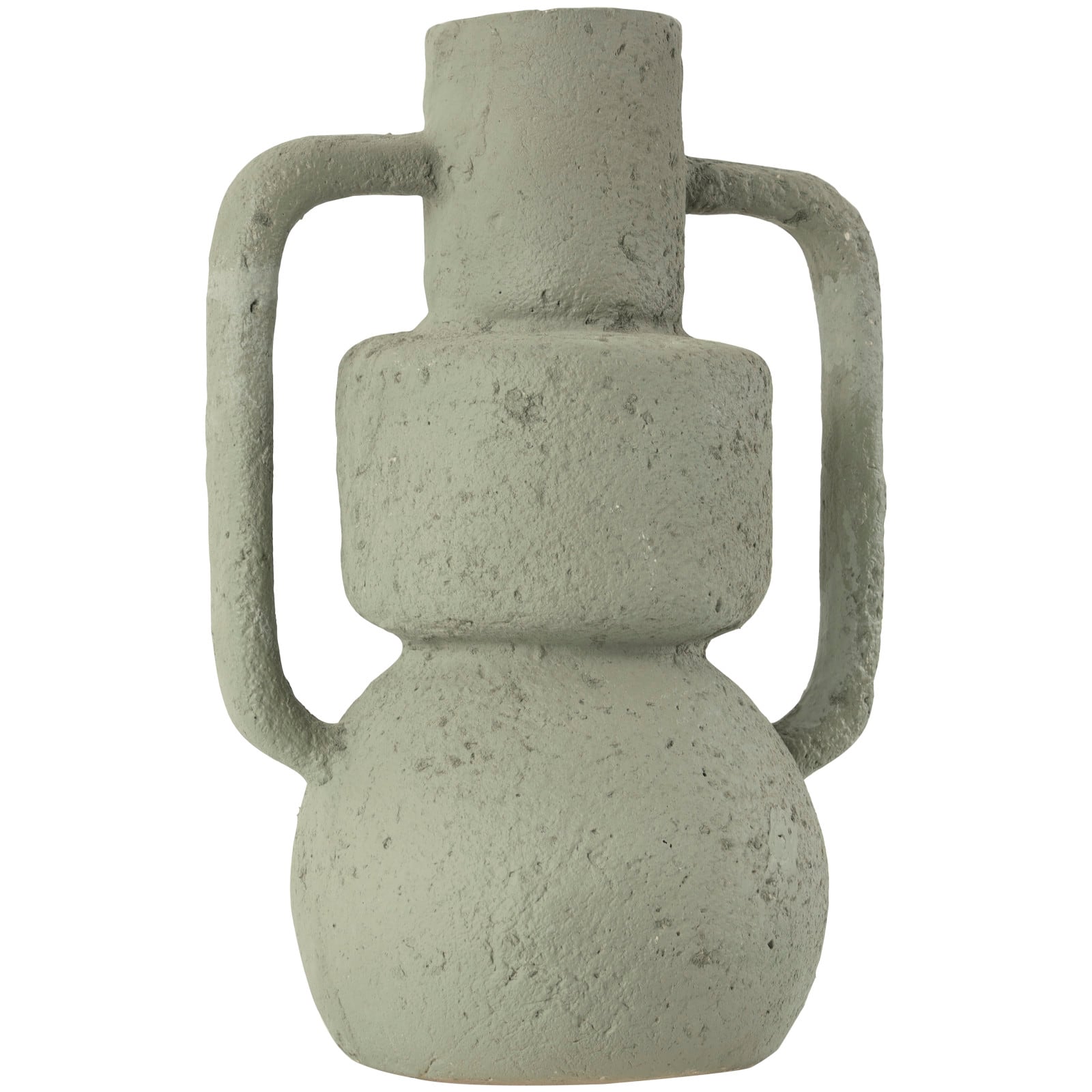 14" Light Gray Paper Mache Textured Vase