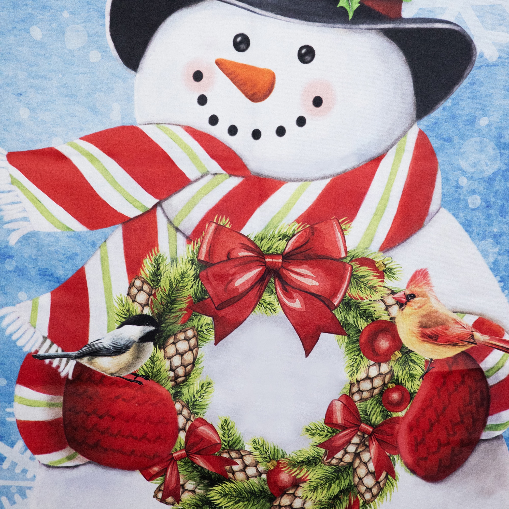Snowman with Top Hat Outdoor Christmas House Flag - 40&#x22; x 28&#x22;