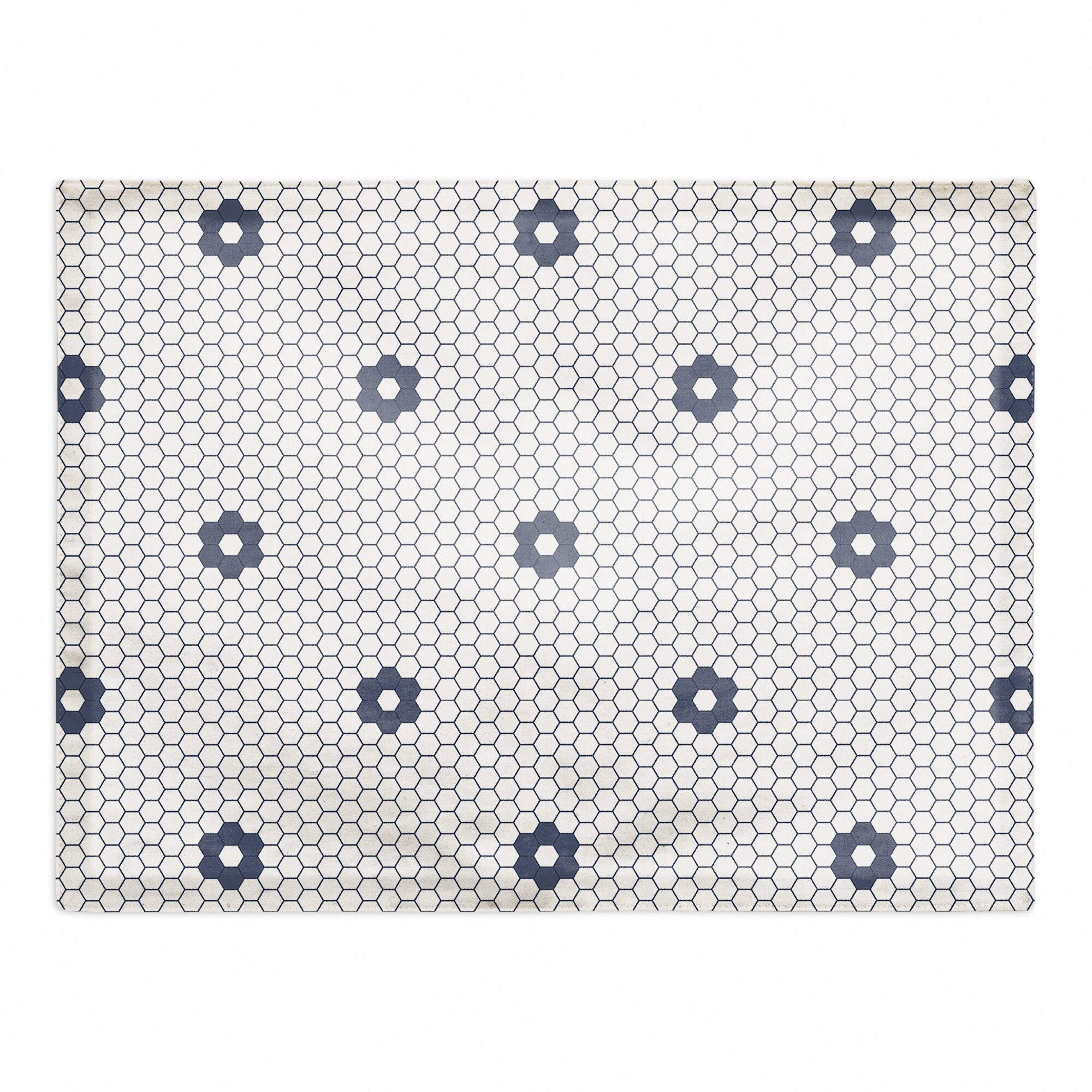 Floral Tile Pattern 18" x 14" Cotton Twill Placemat