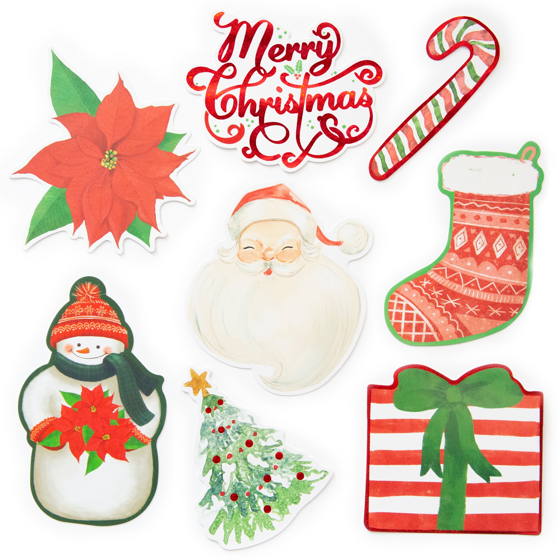 Christmas Holiday Mini White Cast Vinyl Decals Bundle for Resin