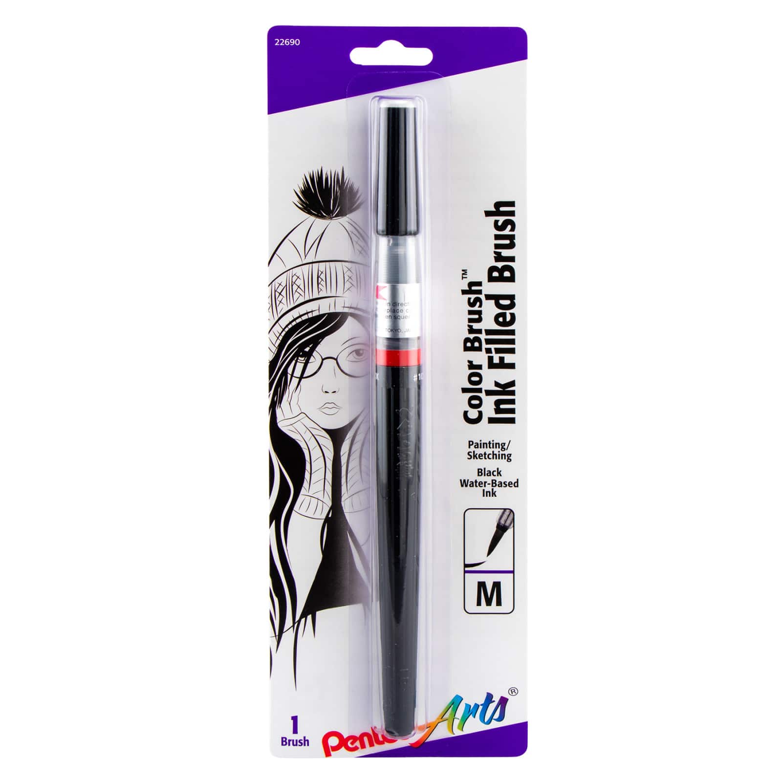Pentel Arts&#xAE; Color Brush&#x2122; Black Pen