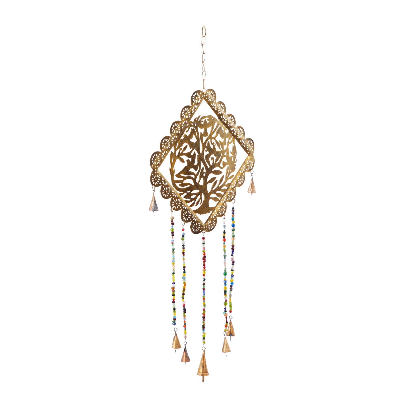 29&#x22; Gold Metal Tree Eclectic Windchime