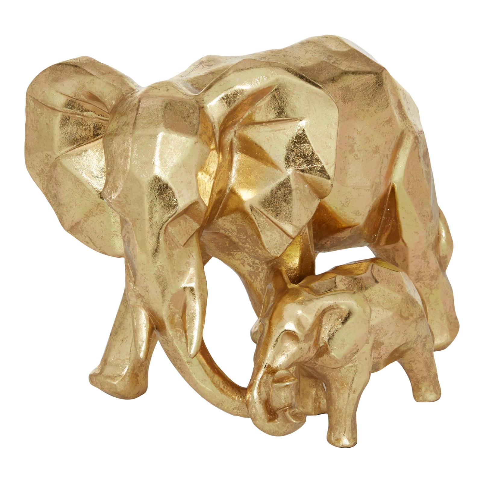 CosmoLiving by Cosmopolitan 10" Gold Modern Elephant Sculpture