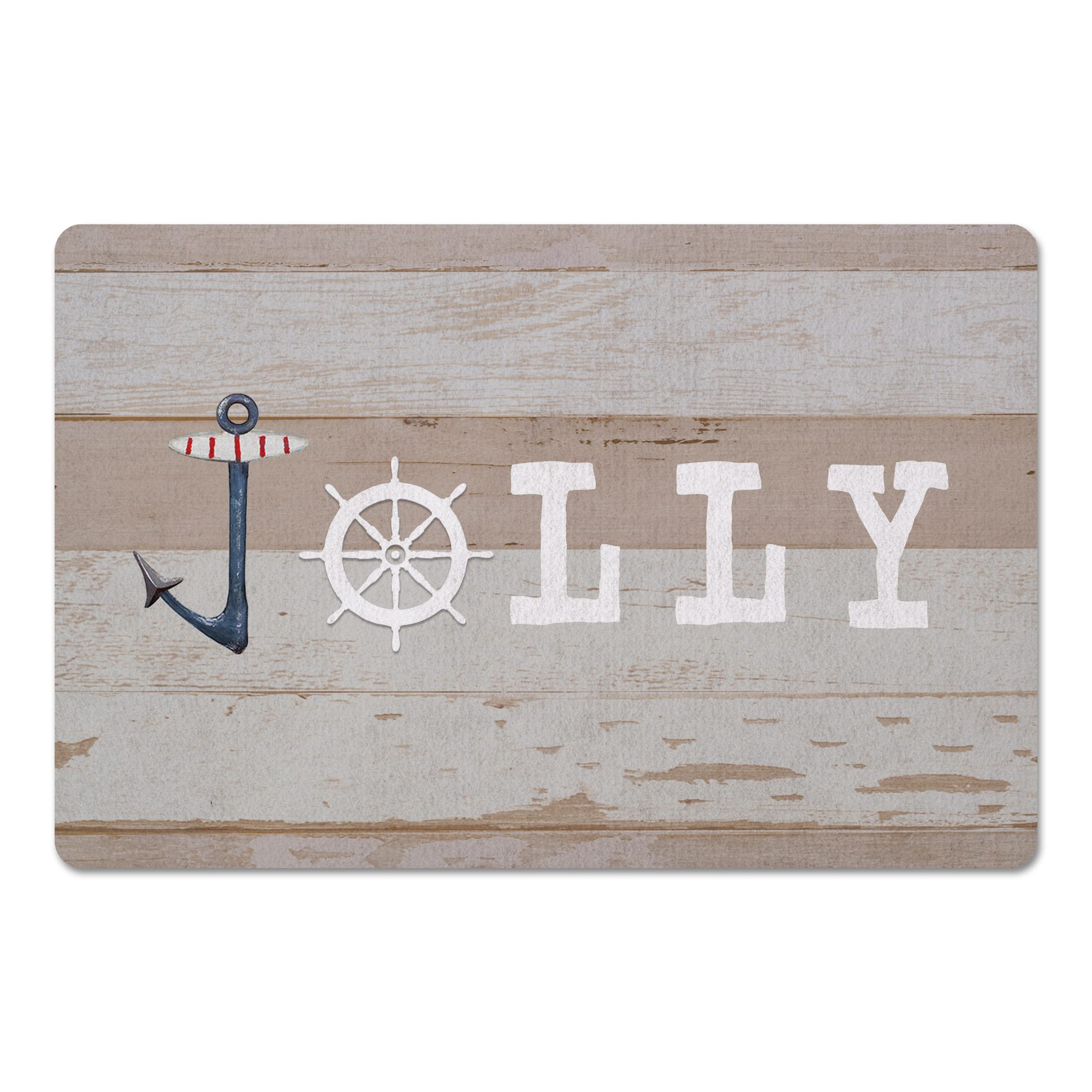Jolly Ship Wheel & Hook Floor Mat