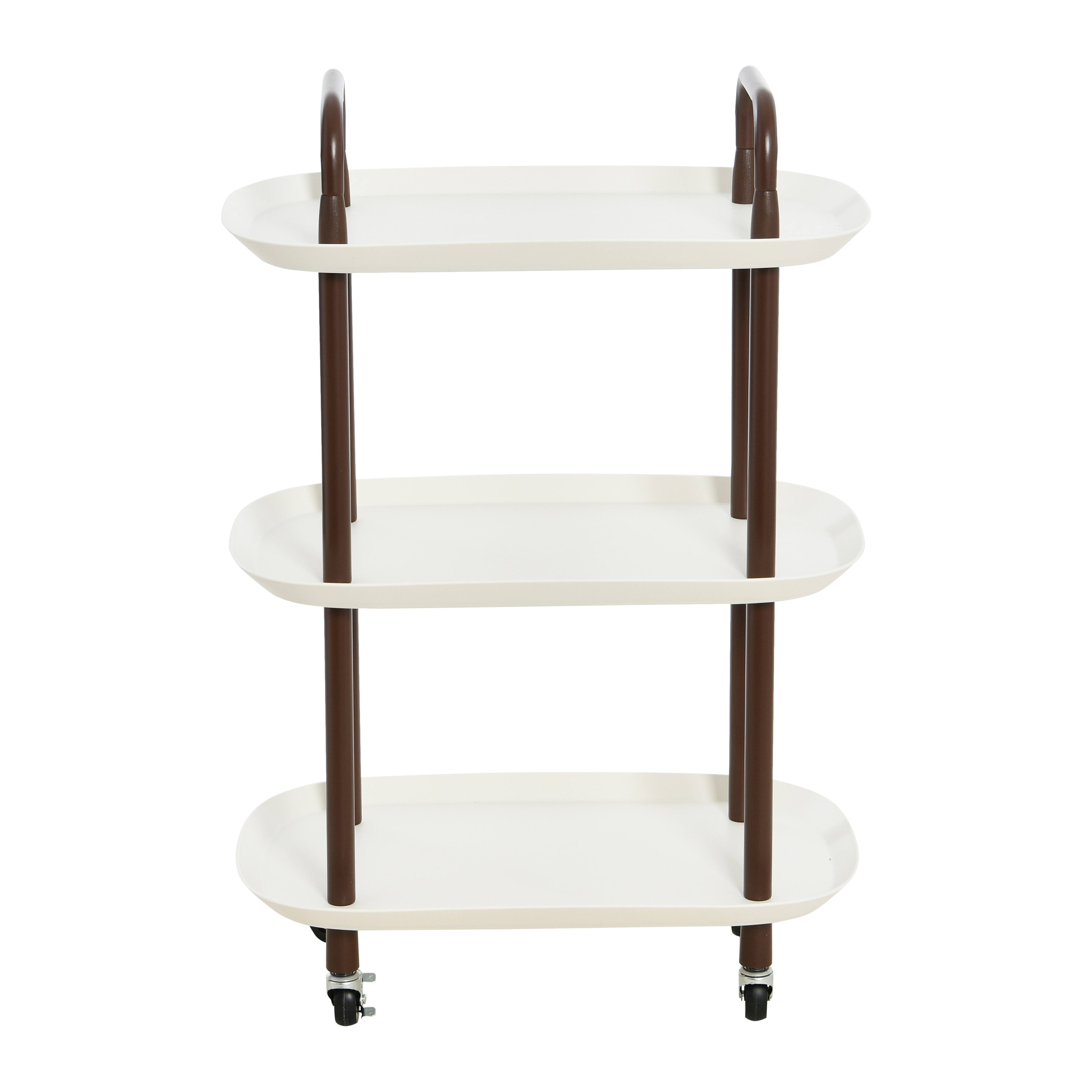 Hello Honey® Main + Mesa™ 3-Tier Modern Plastic and Metal Trolley