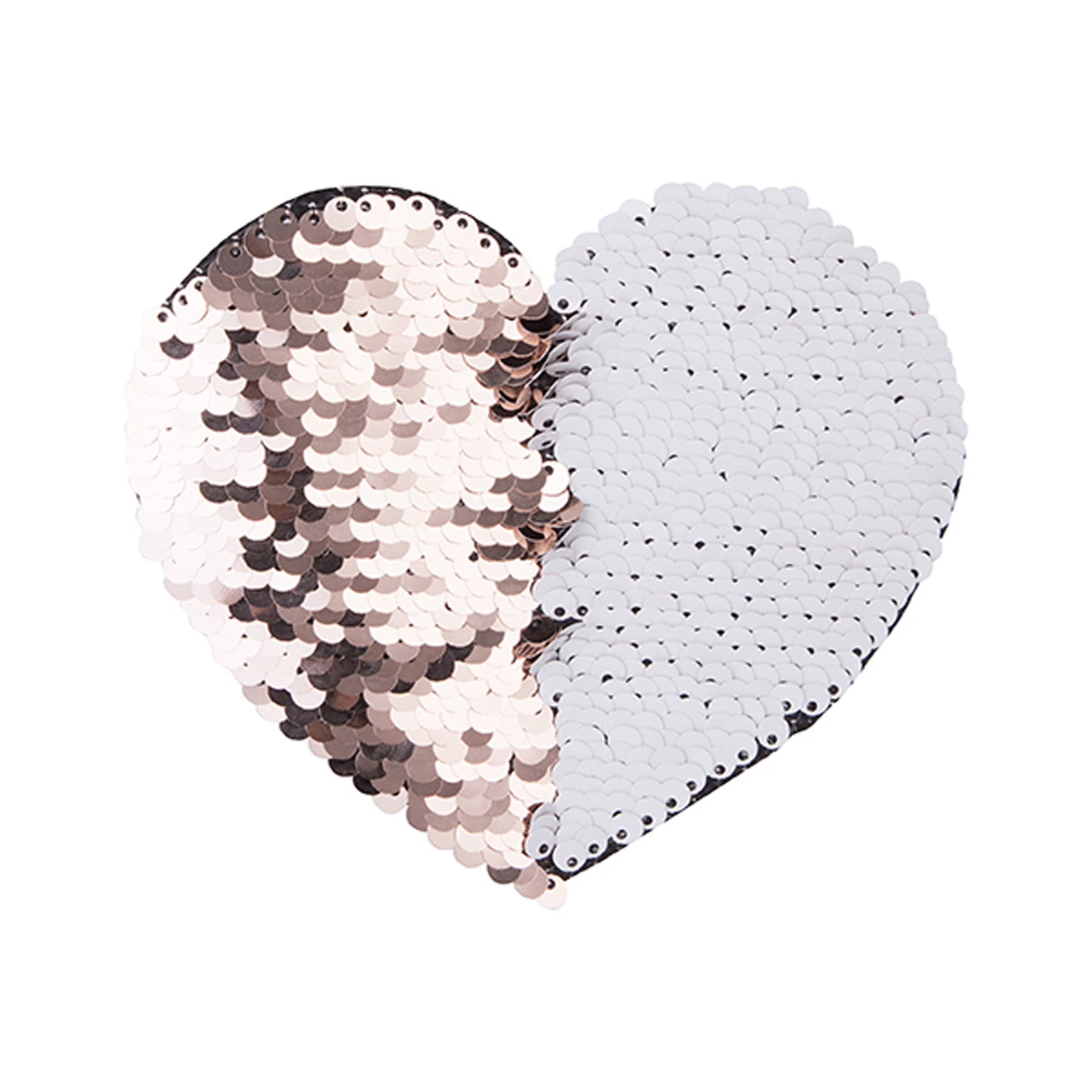 Craft Express Sublimation Heart Shaped Sequin Patches, 2ct.