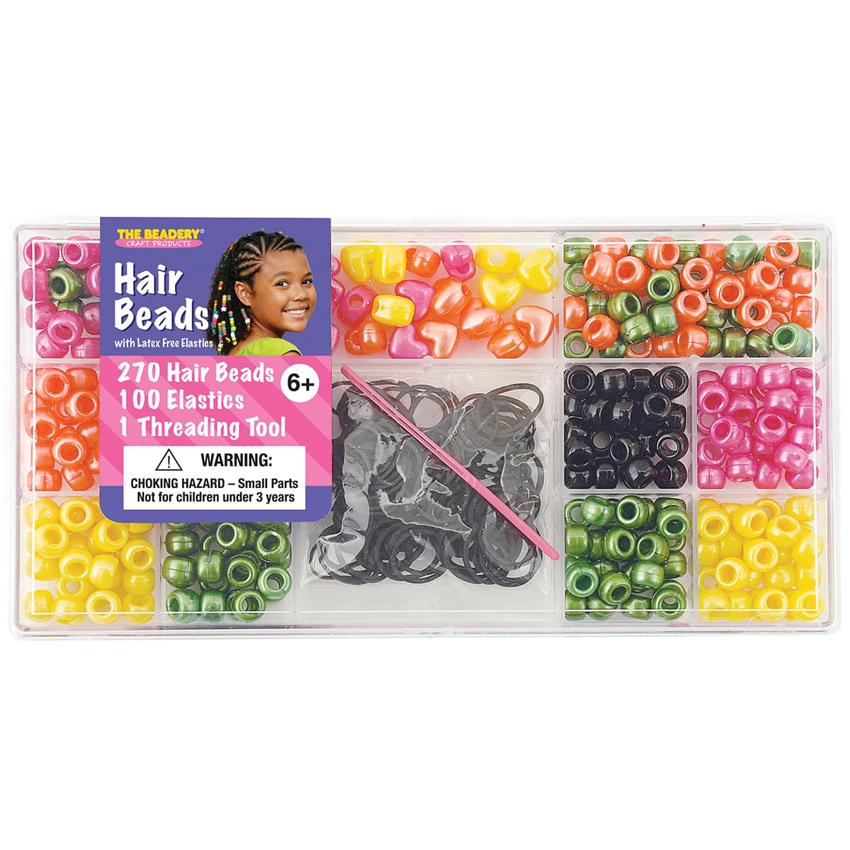 The Beadery® Bright Pearl Large Hair Bead Box Kit