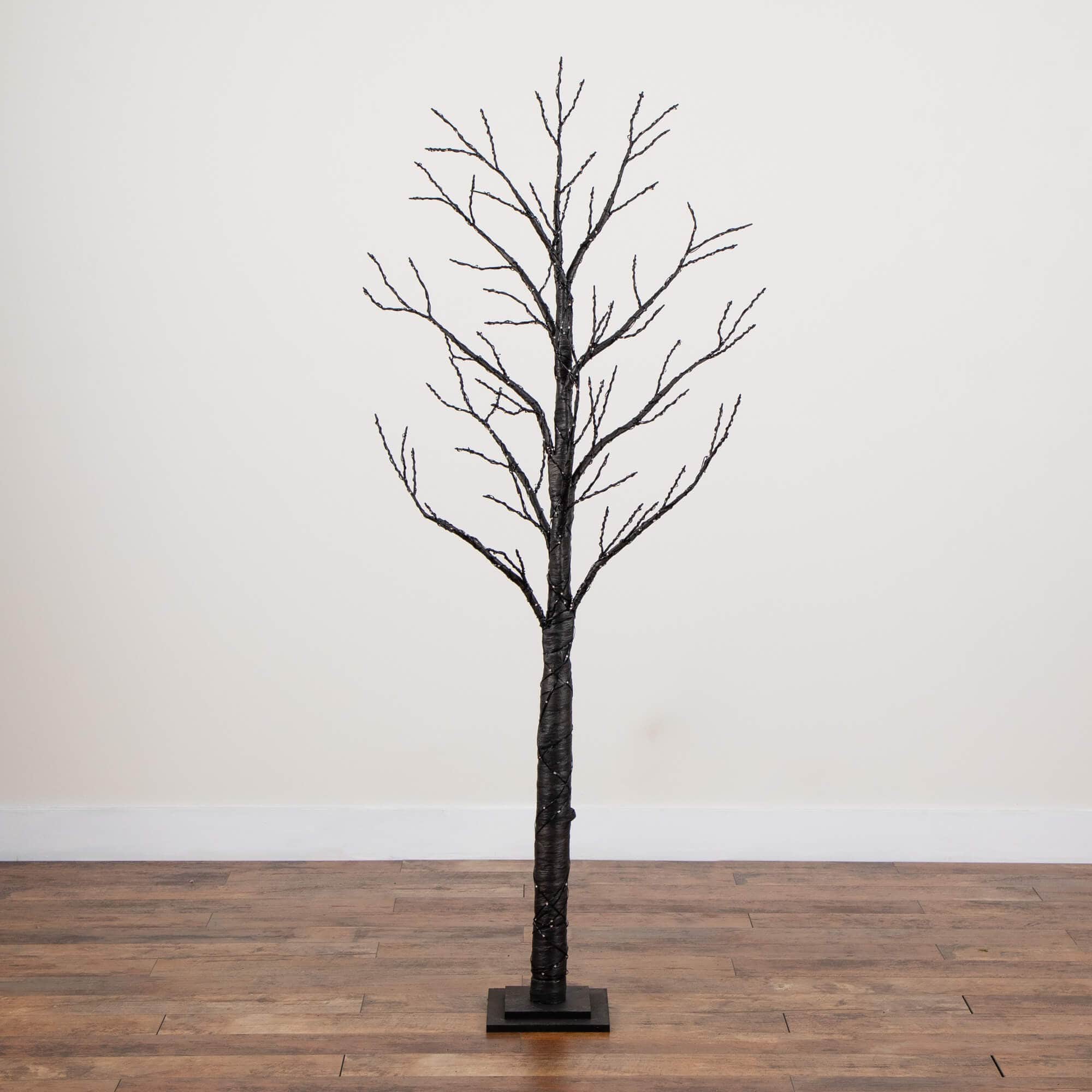 6ft. Pre-Lit Artificial Halloween Twig Tree with 480 Orange & Purple LED Lights