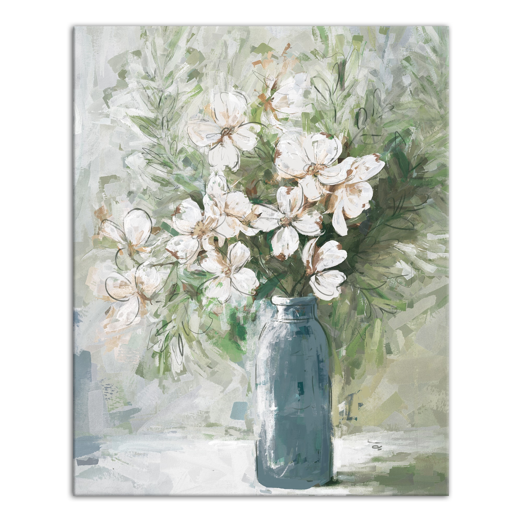 Blue Vase Dogwoods 16" x 20" Canvas Wall Art