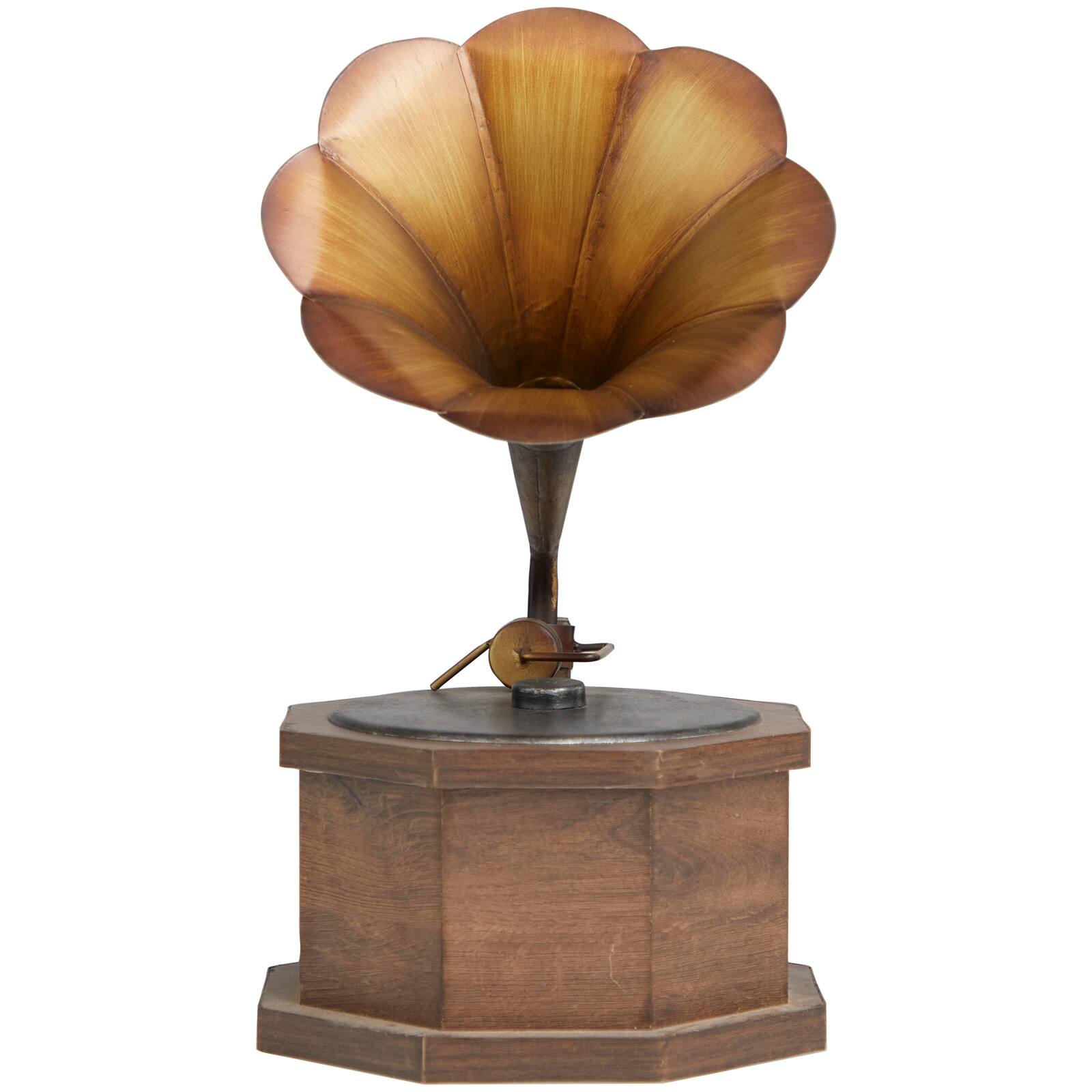 17" Vintage Gramophone Functional Tabletop Décor