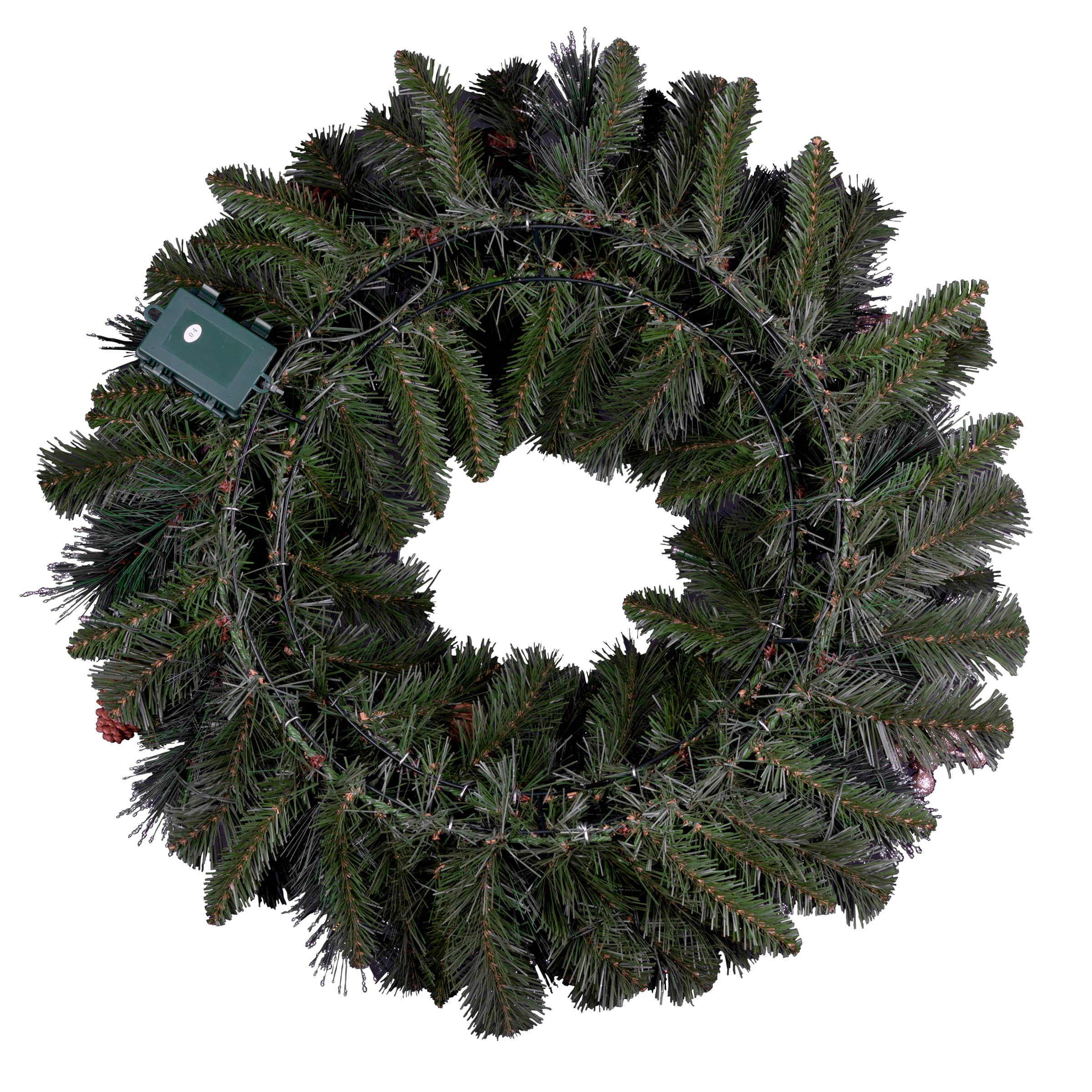 24&#x22; Crestwood&#xAE; Clear Lights Pre-Lit Gold Spruce Wreath