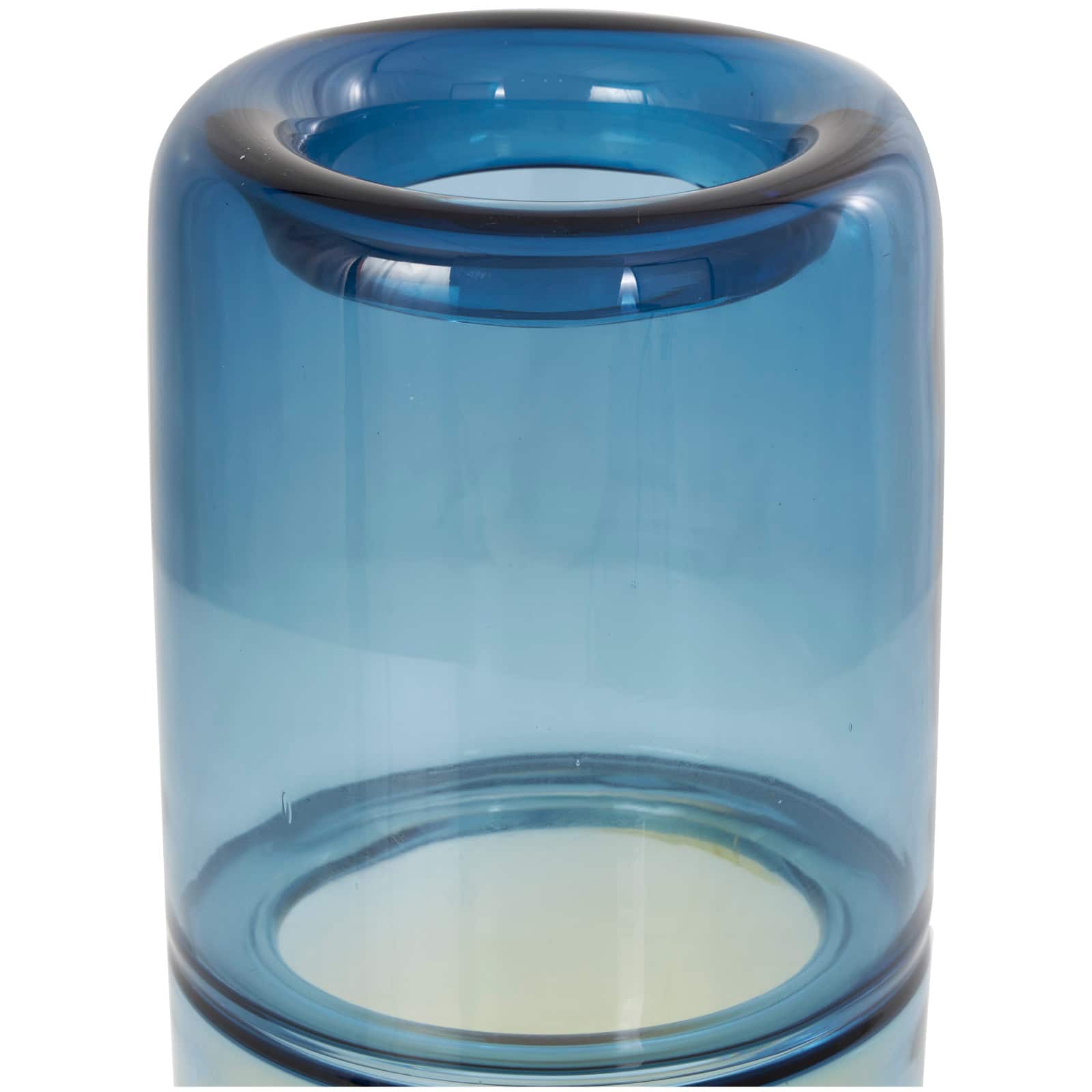 13" Blue & Yellow Ombre Glass Vase