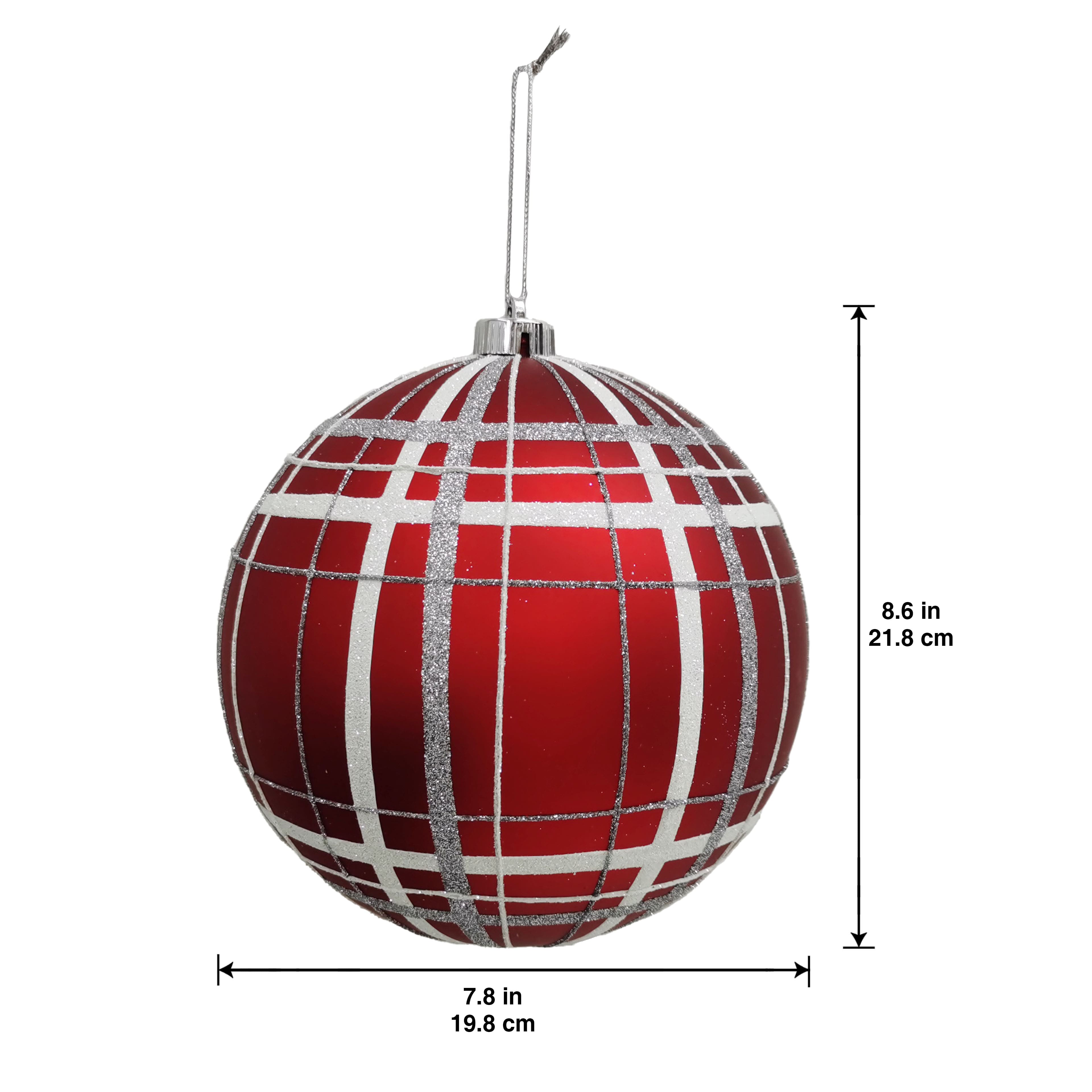 8.25&#x22; Red &#x26; Silver Glitter Jumbo Ball Ornament by Ashland&#xAE;