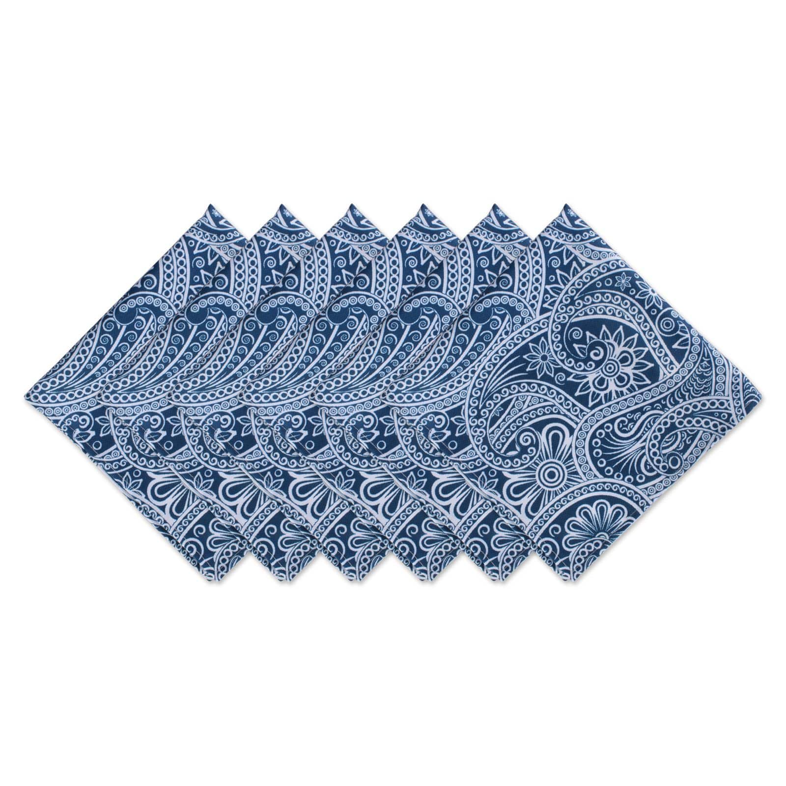 DII&#xAE; Blue Paisley Print Outdoor Napkins, 6ct.