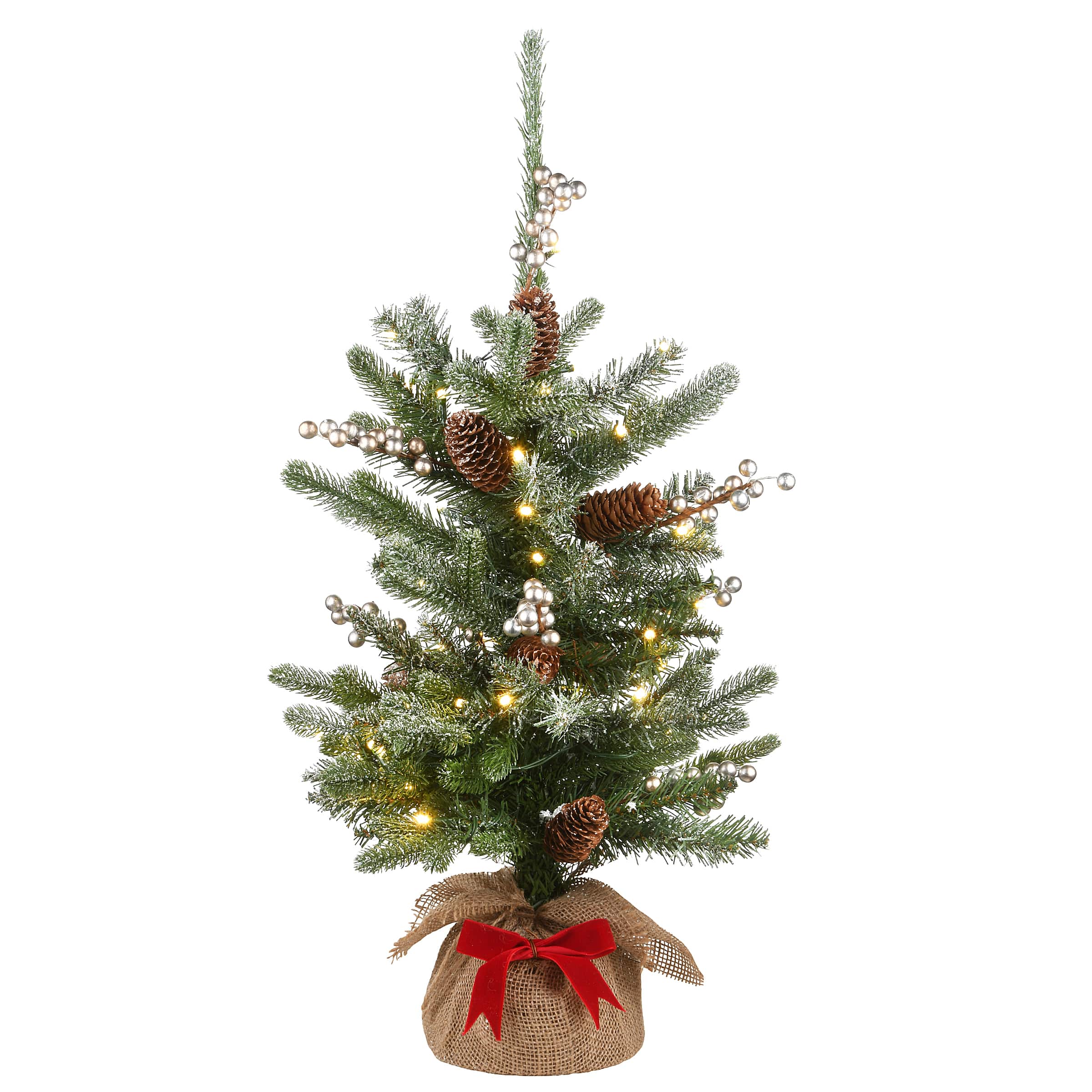 2ft. Pre-Lit Snowy Morgan Spruce Artificial Christmas Tree, Warm White ...
