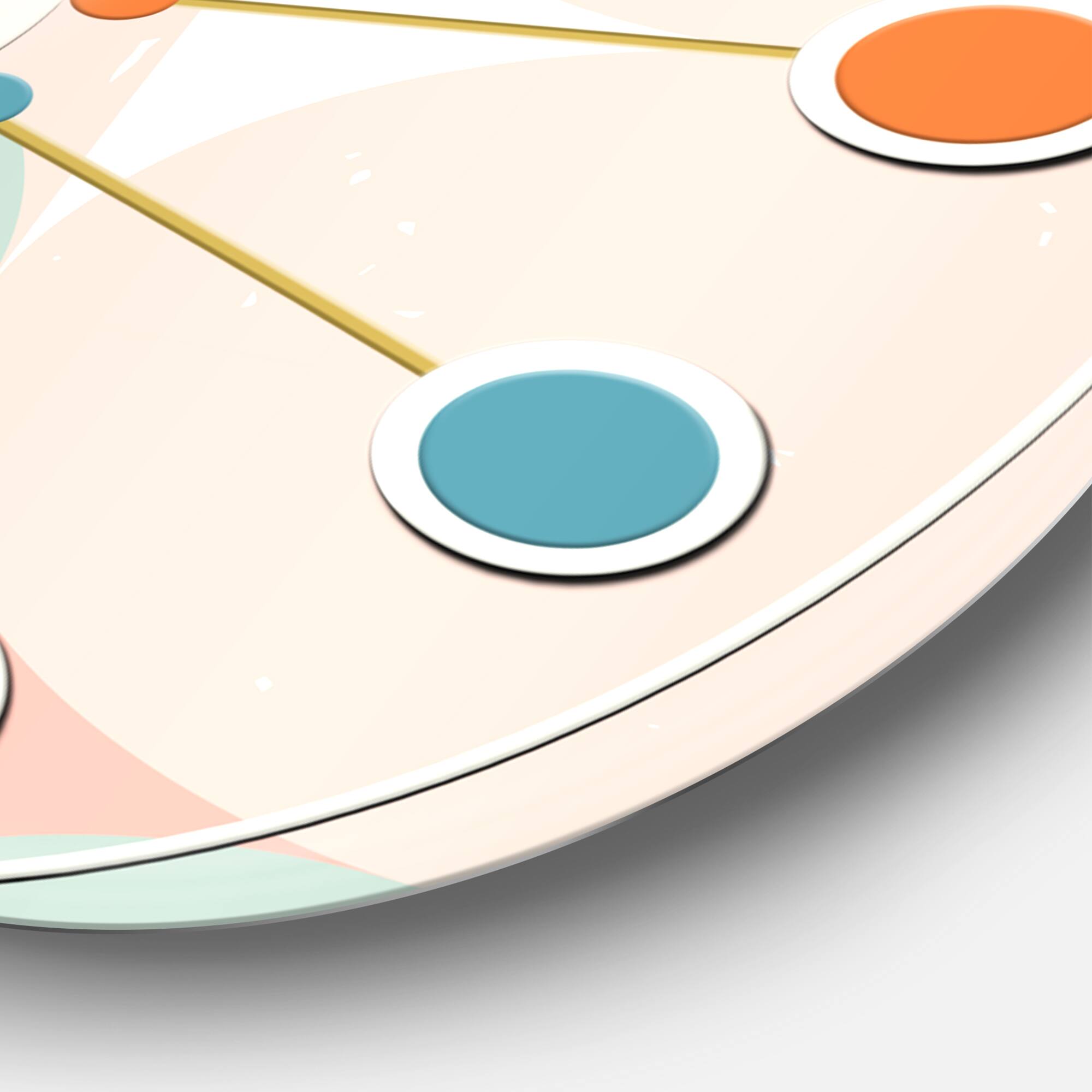 Designart &#x27;Retro Pastel Circular Pattern Ii Mid-Century Modern Wall Clock