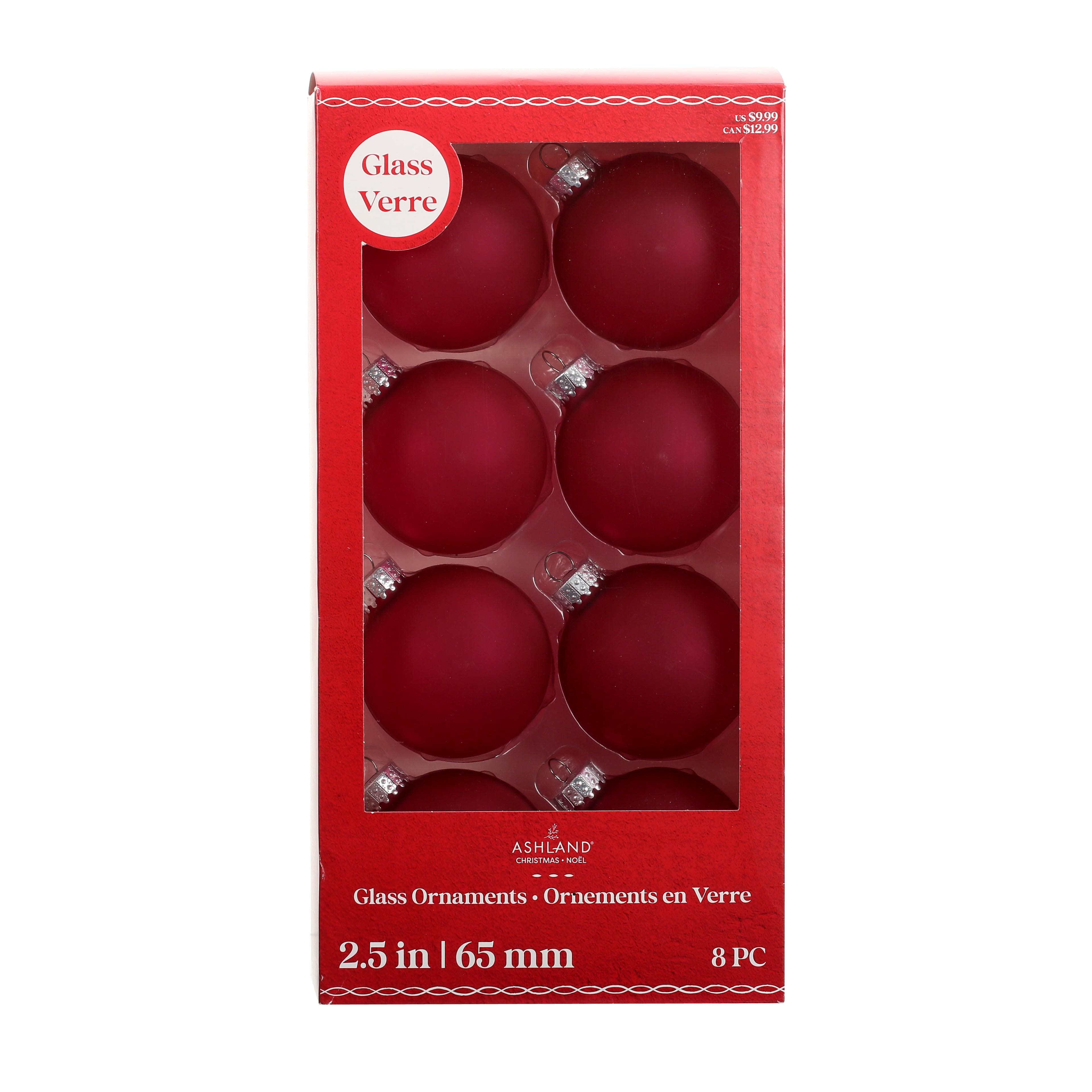 8 Pack 2.5&#x22; Frosted Glass Ball Ornament by Ashland&#xAE;