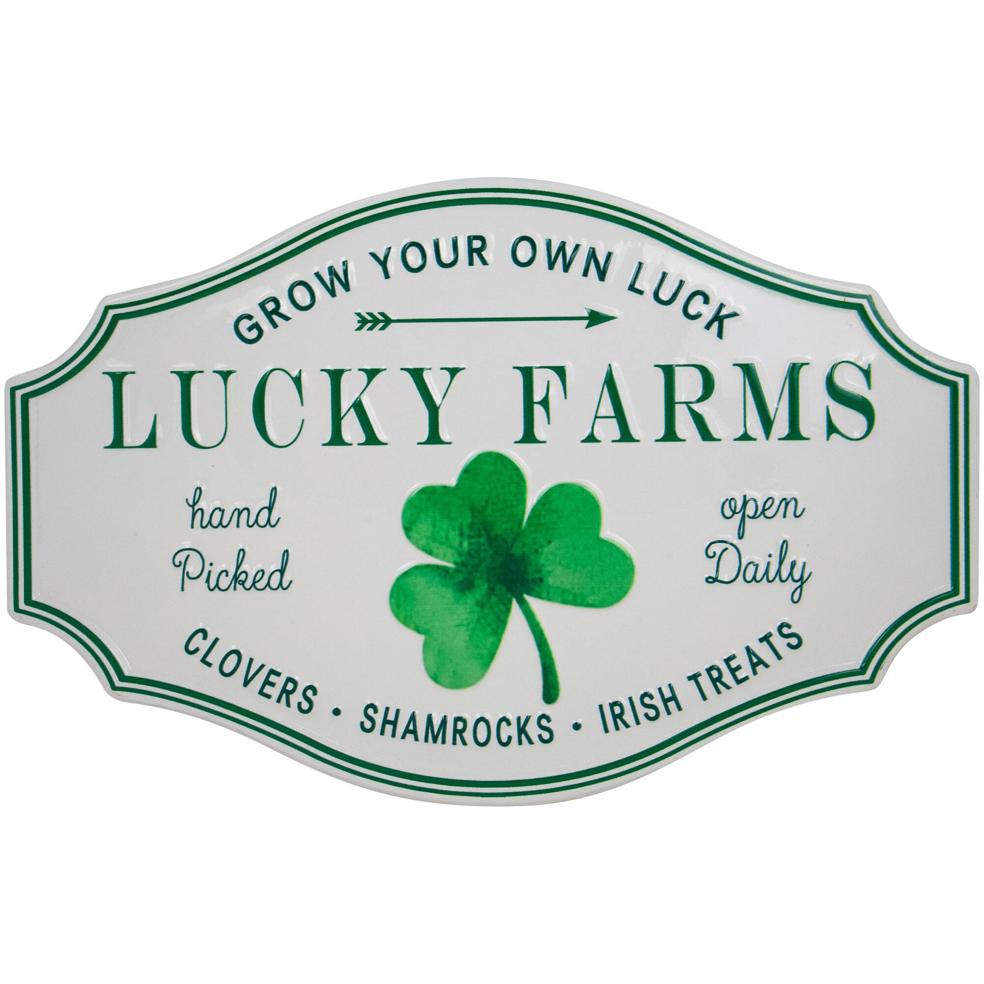 14" Lucky Farms with Shamrock Wall Sign