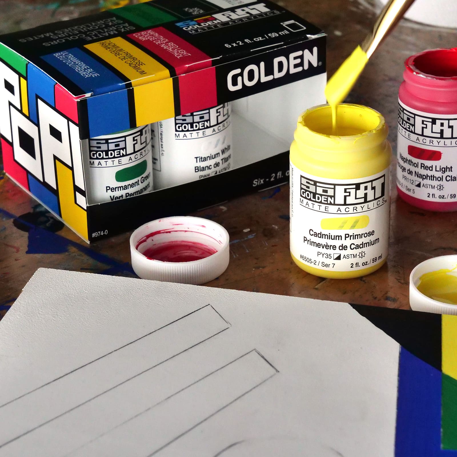 Golden&#xAE; SoFlat Matte Pop Colors Acrylic Paint Set