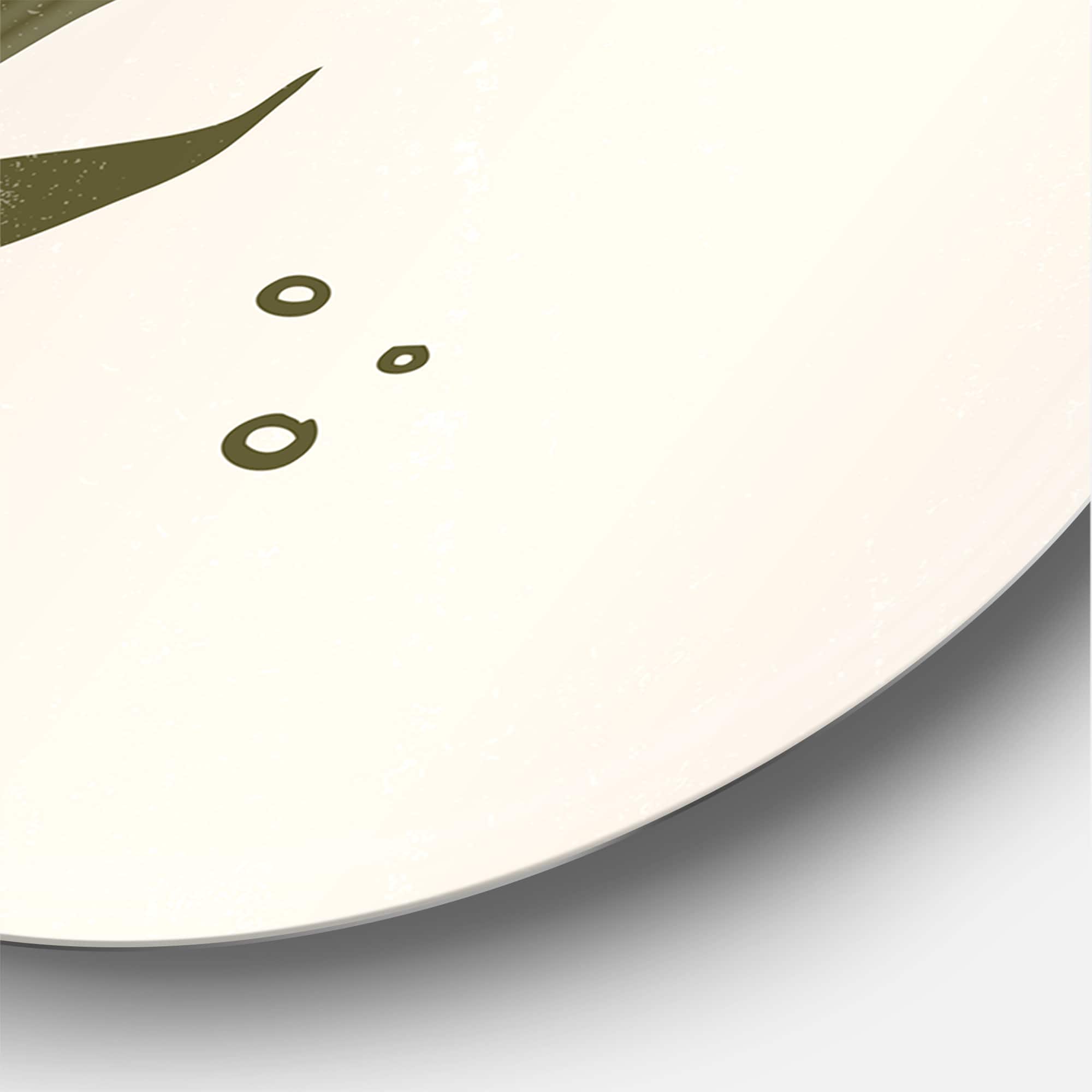 Designart - Abstract Yellow Sun and Moon With Tropical Leaf I