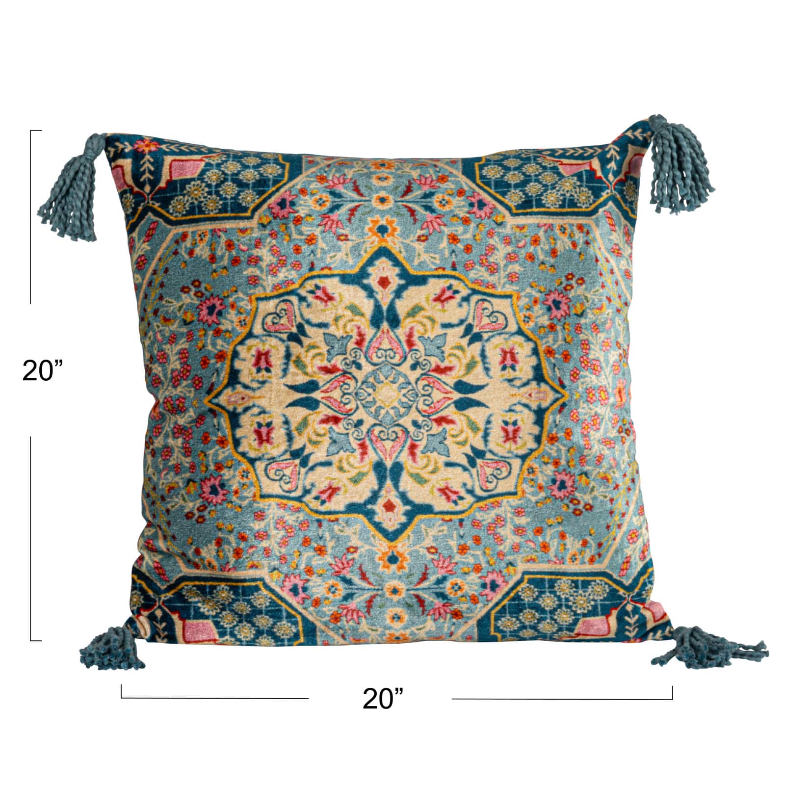 Hello Honey&#xAE; 20&#x22; x 20&#x22; Tasseled Elegance Velvet Pillow