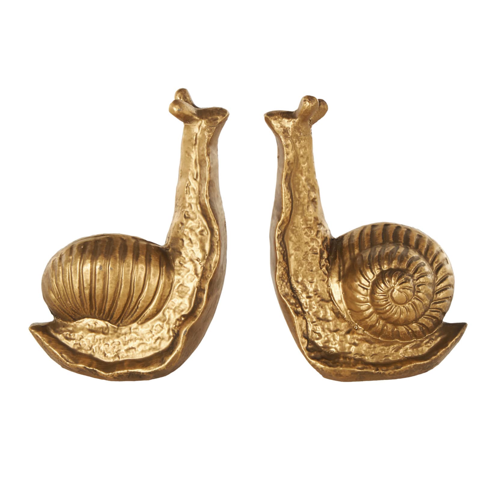 7" Gold Metal Snail Standing Bookends, 2ct.