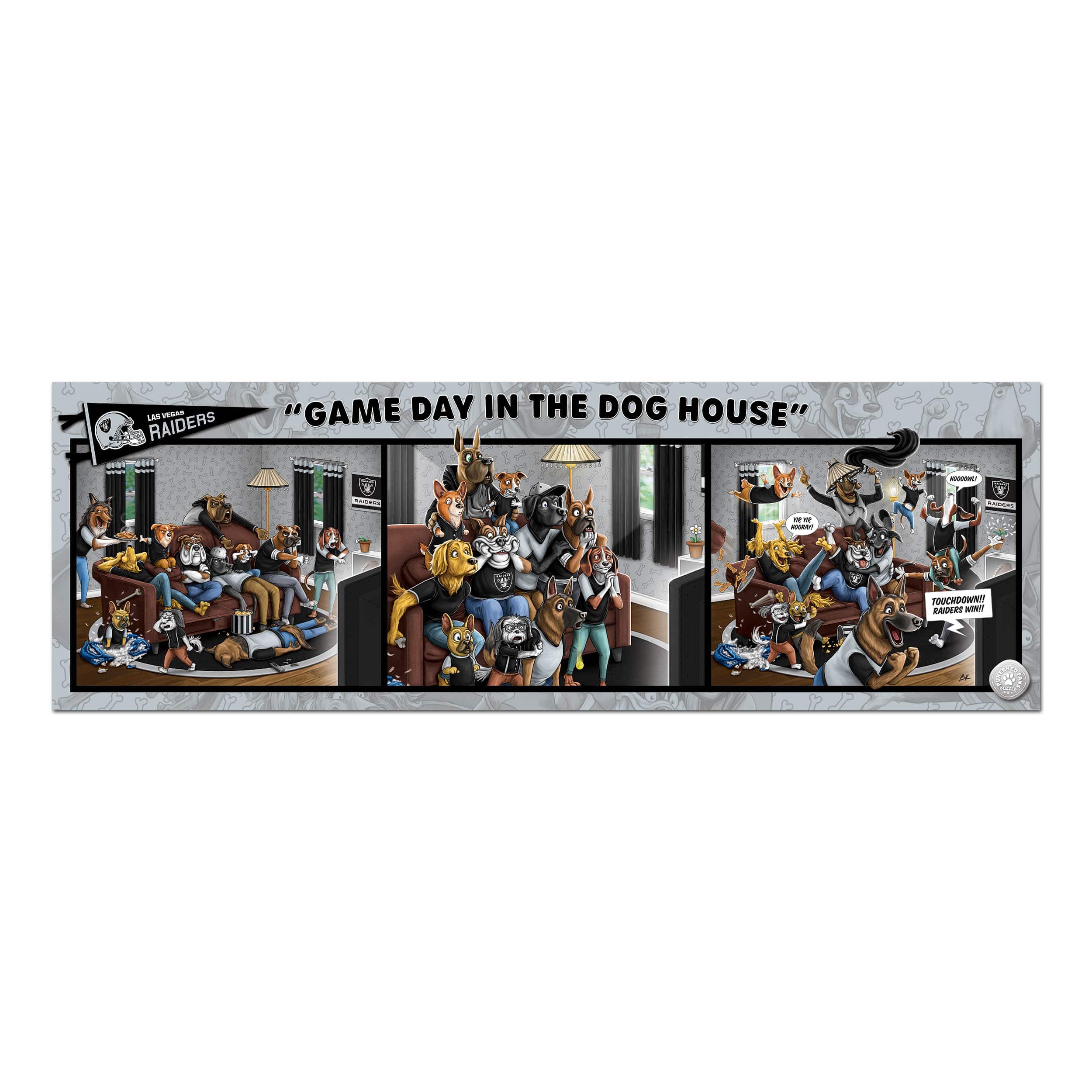 NFL Game Day in the Dog House 1,000 Piece Puzzle